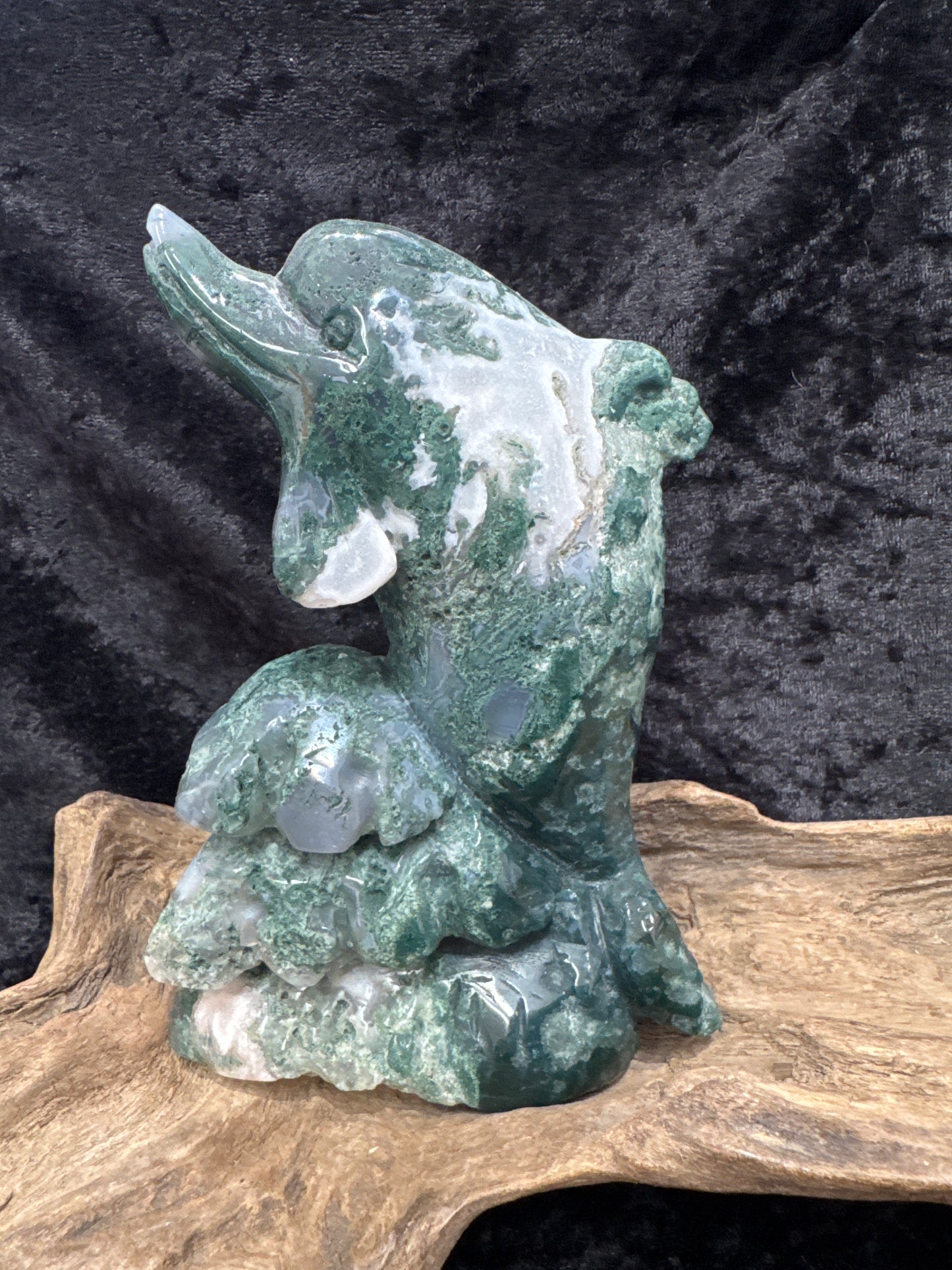 Moss Agate Dolphin