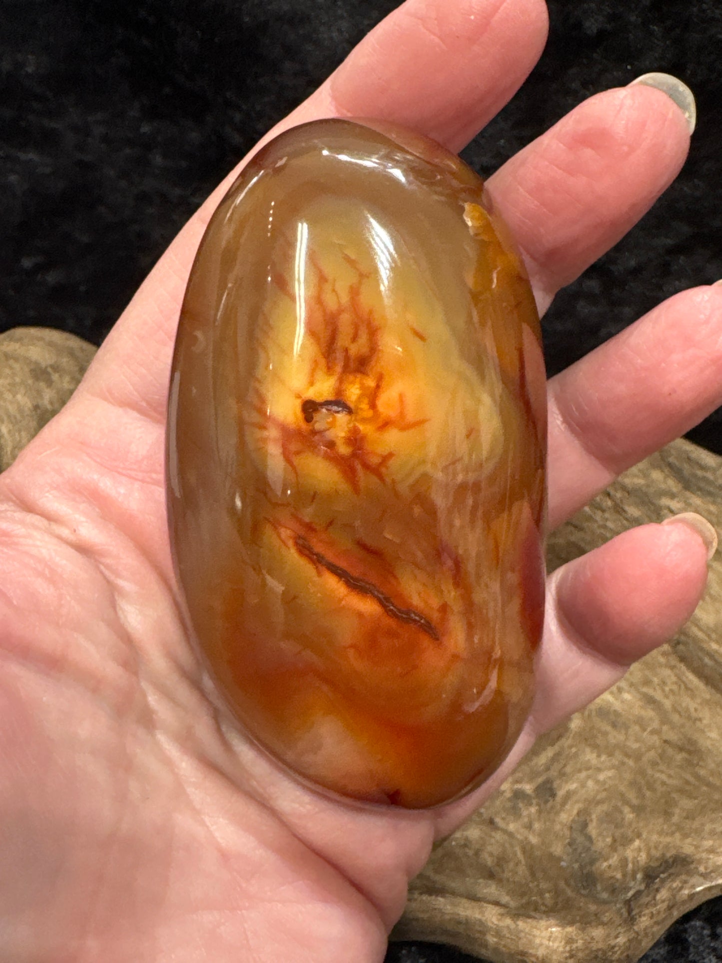 Carnelian Palm Stone