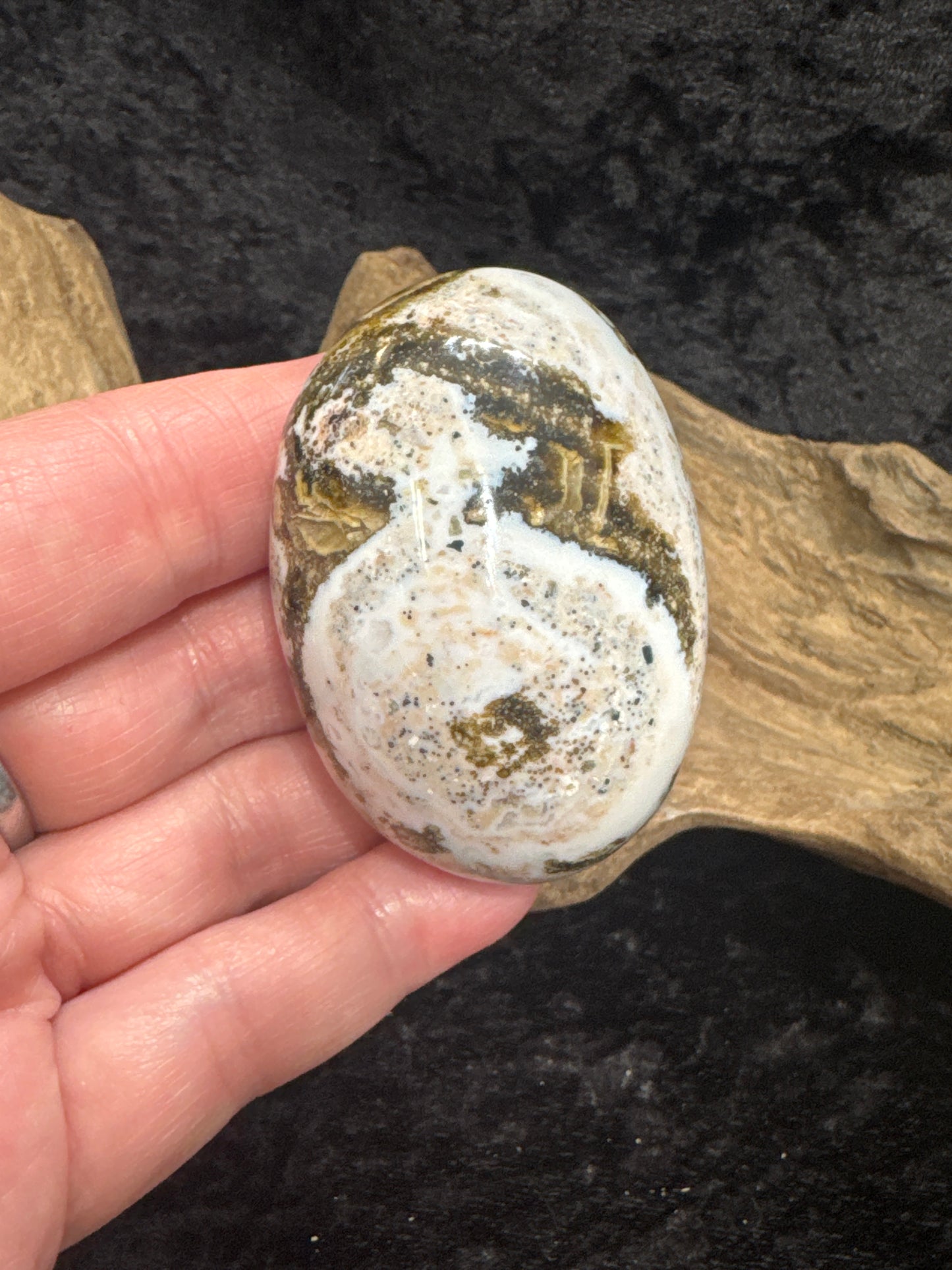 Sea Jasper (orbicular jasper) palm stones