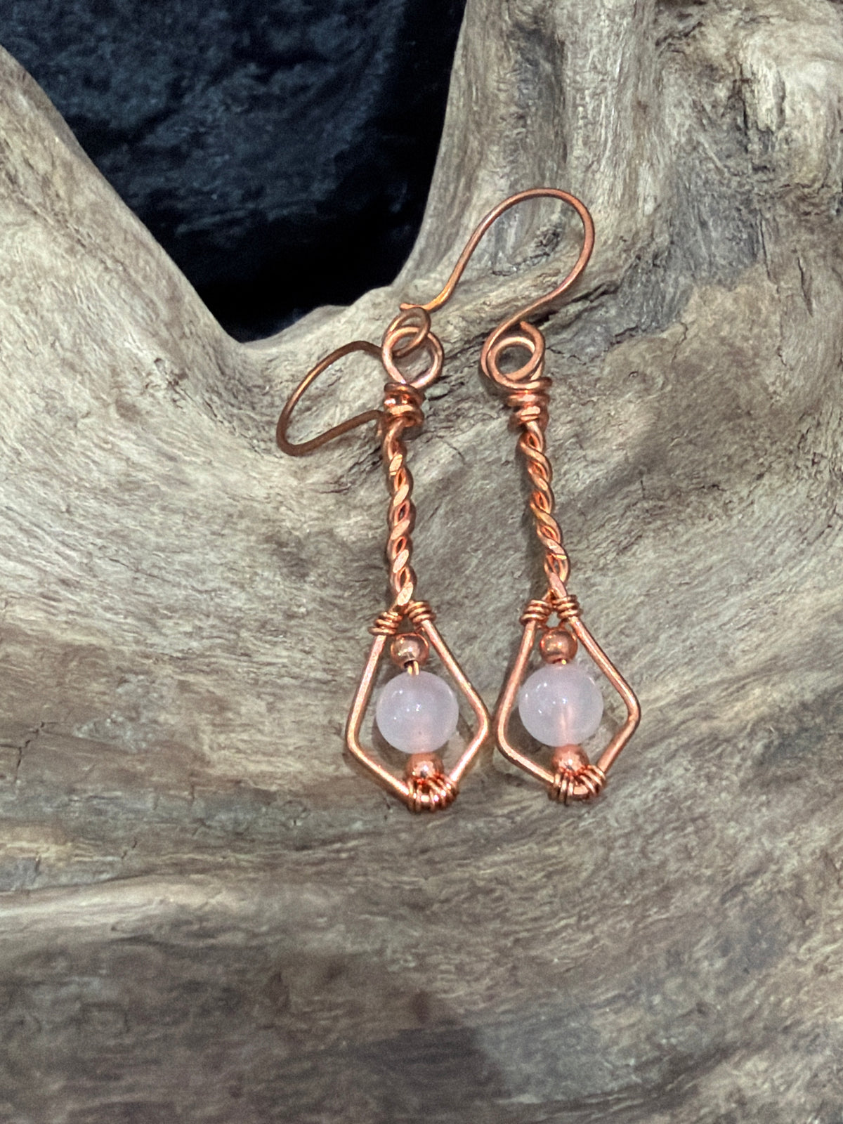 Bohemian Drops - Copper & Gemstone earrings