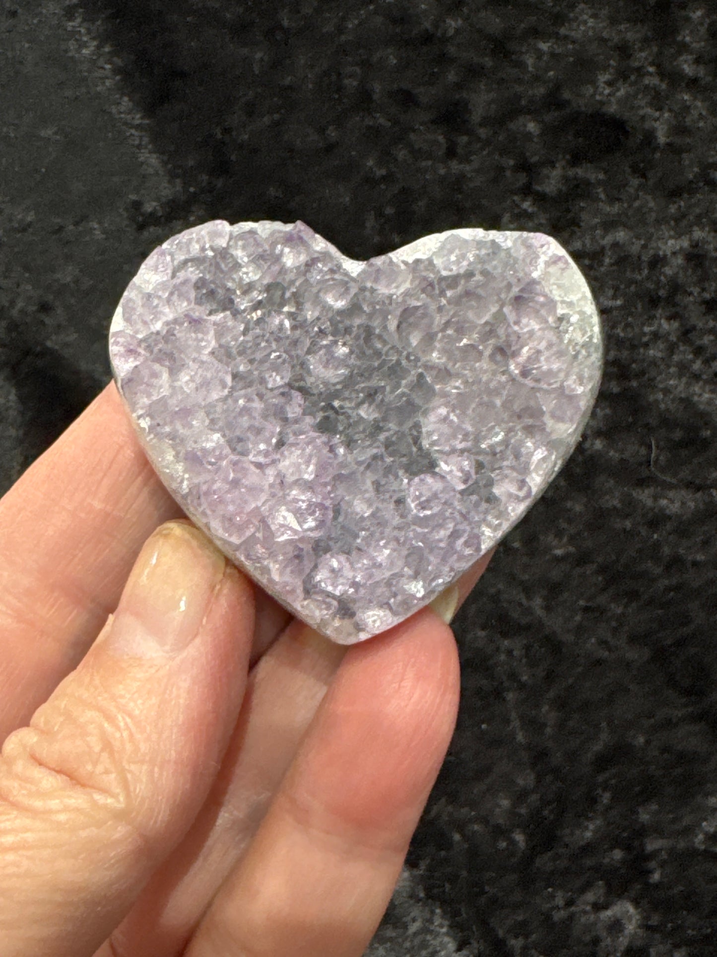 Druzy Amethyst heart