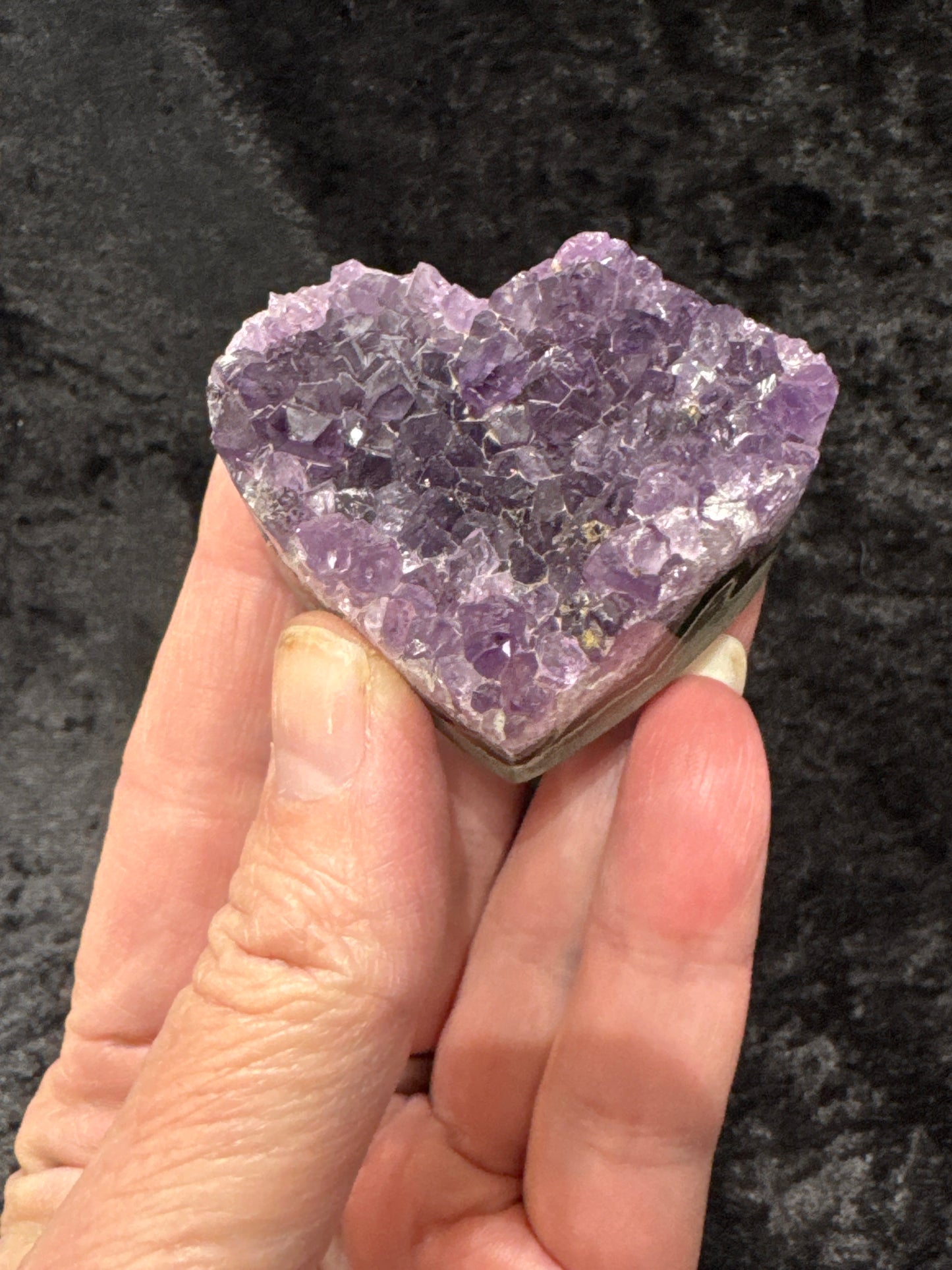 Druzy Amethyst heart