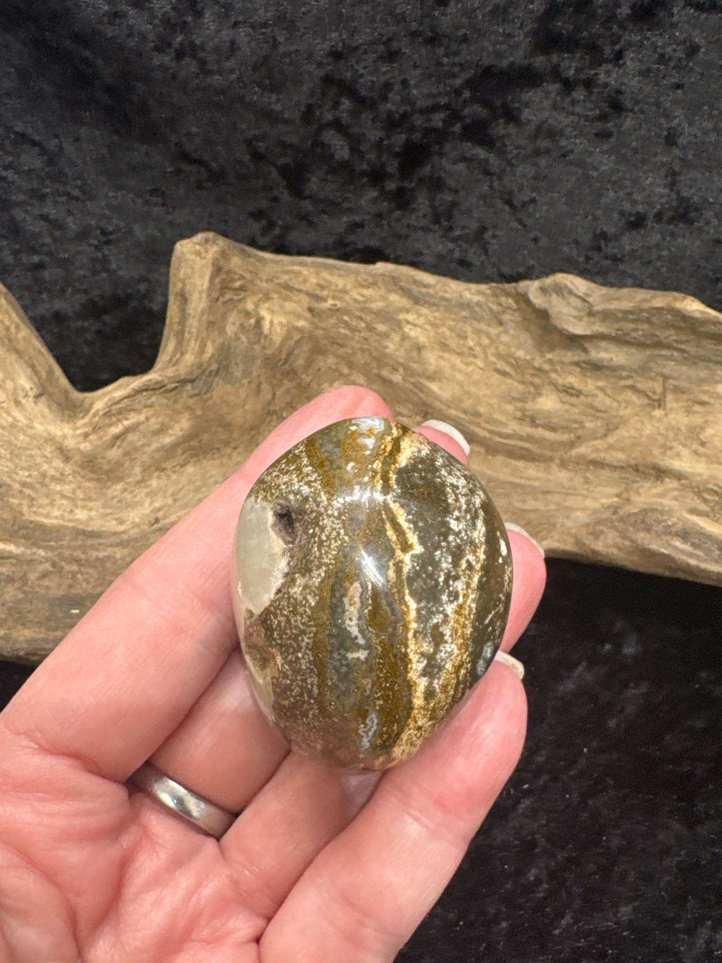 Sea Jasper (orbicular jasper) palm stones