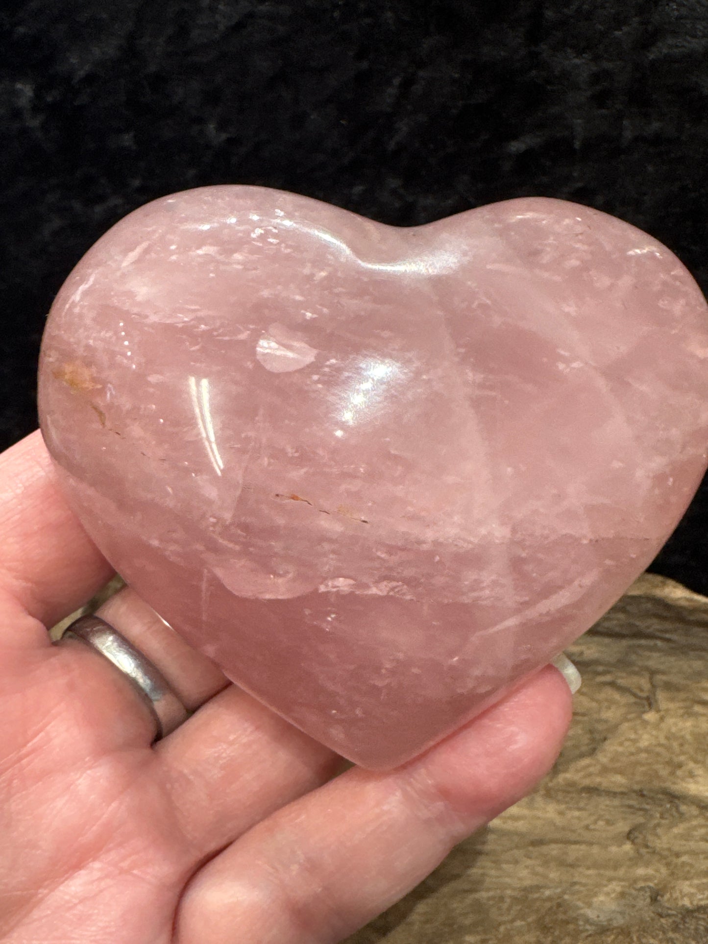 Rose quartz hearts - medium