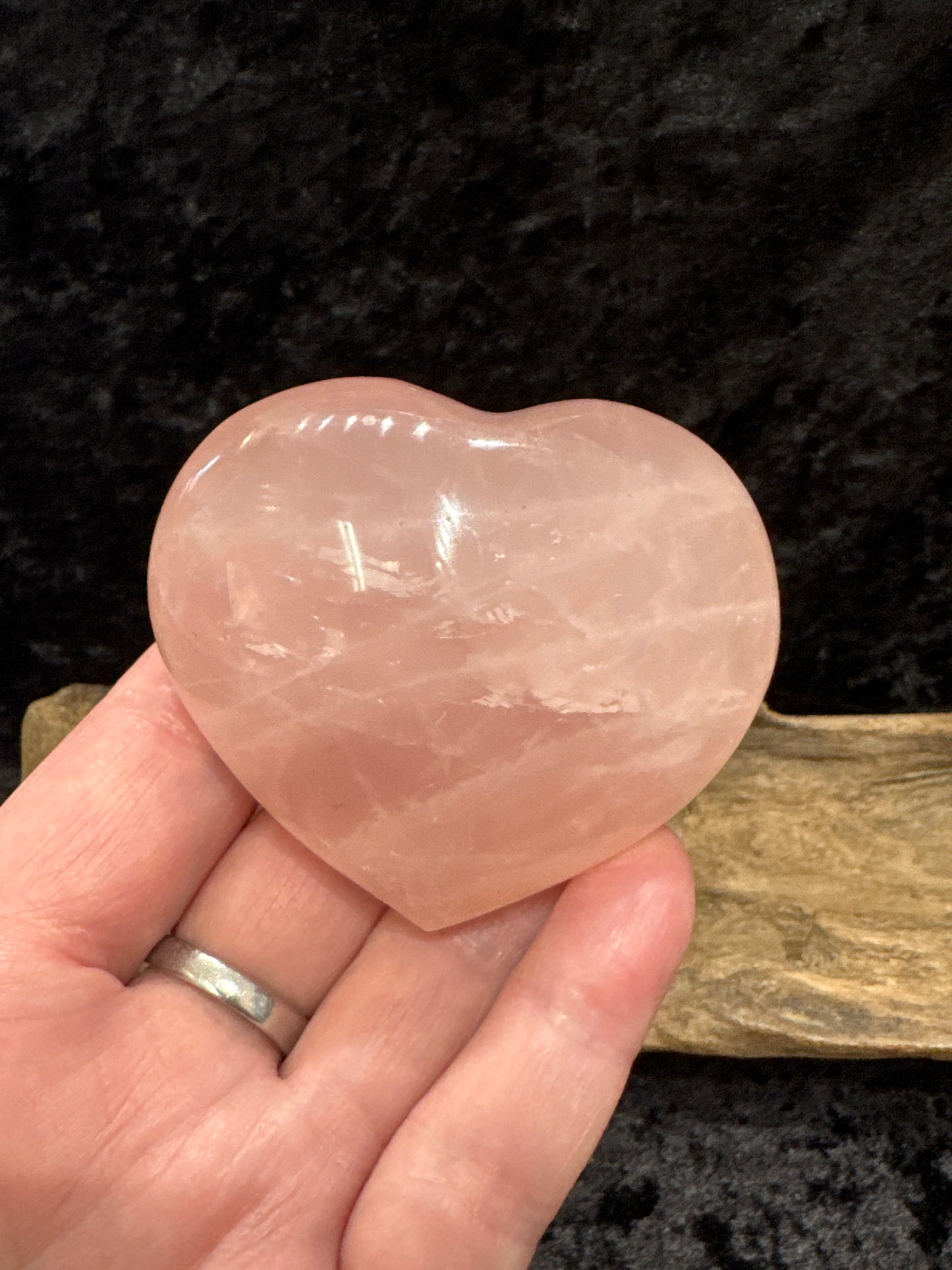 Rose quartz hearts - small