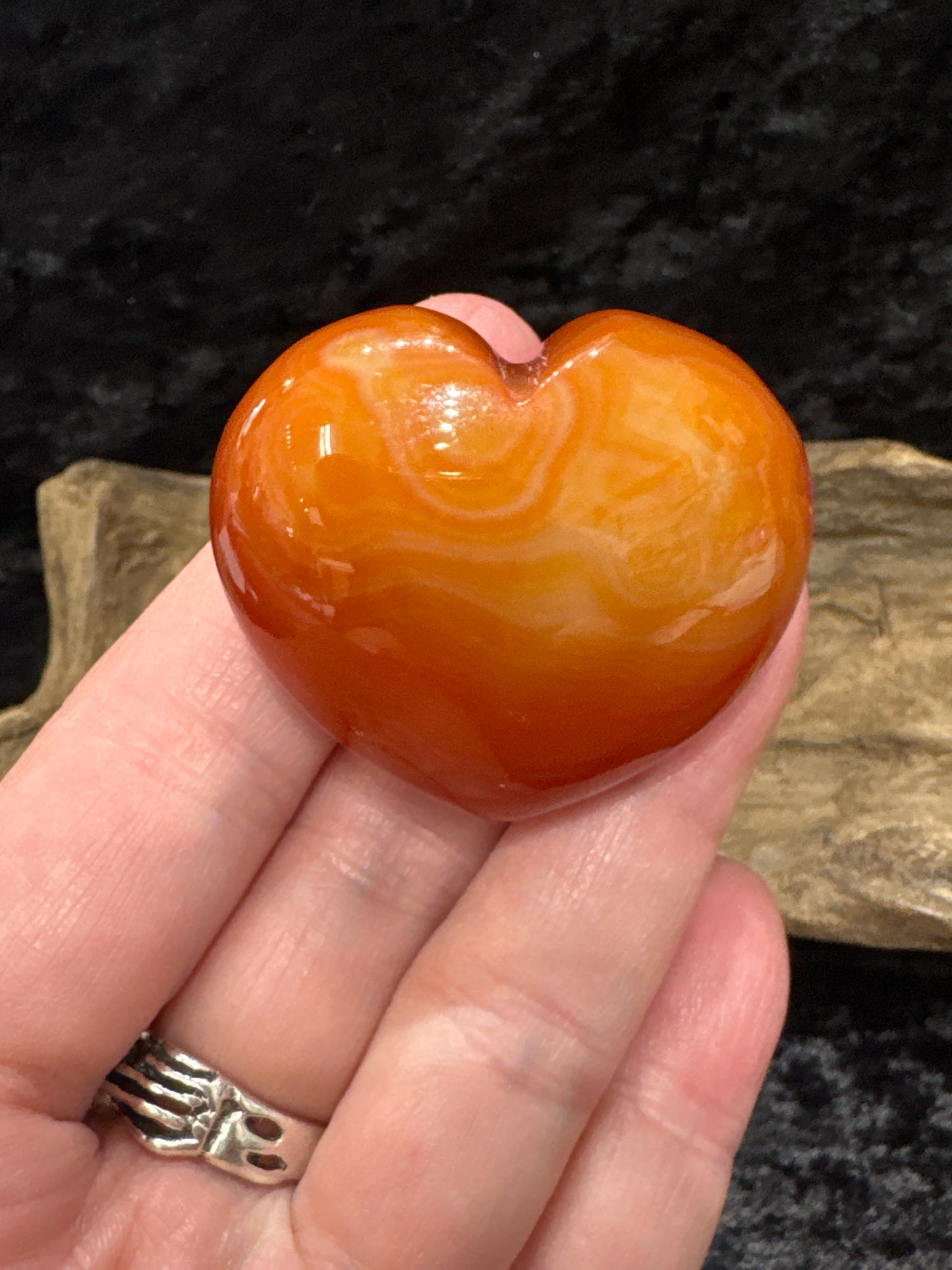 Carnelian Puff Heart