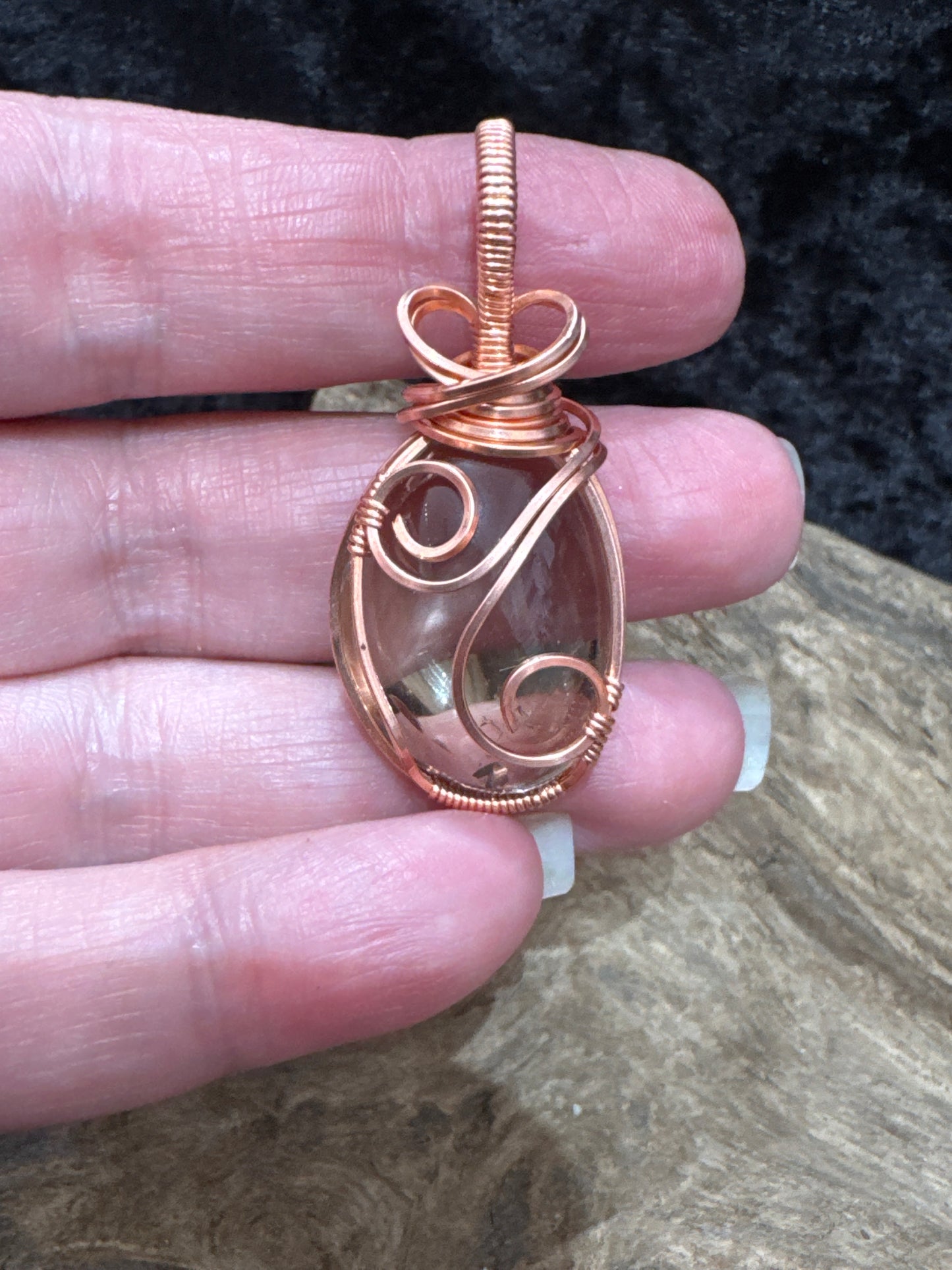 Smokey Quartz wire wrapped pendant -