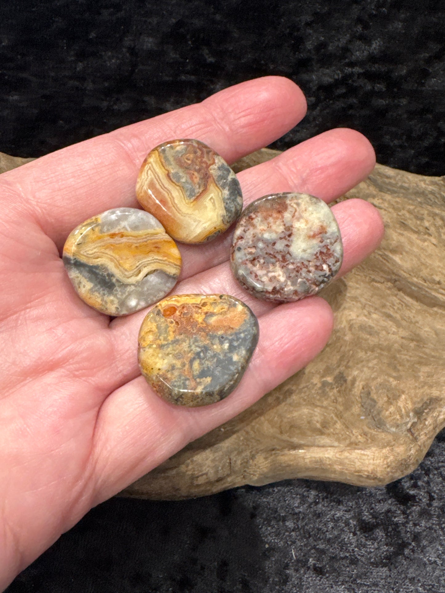 Crazy lace agate disks