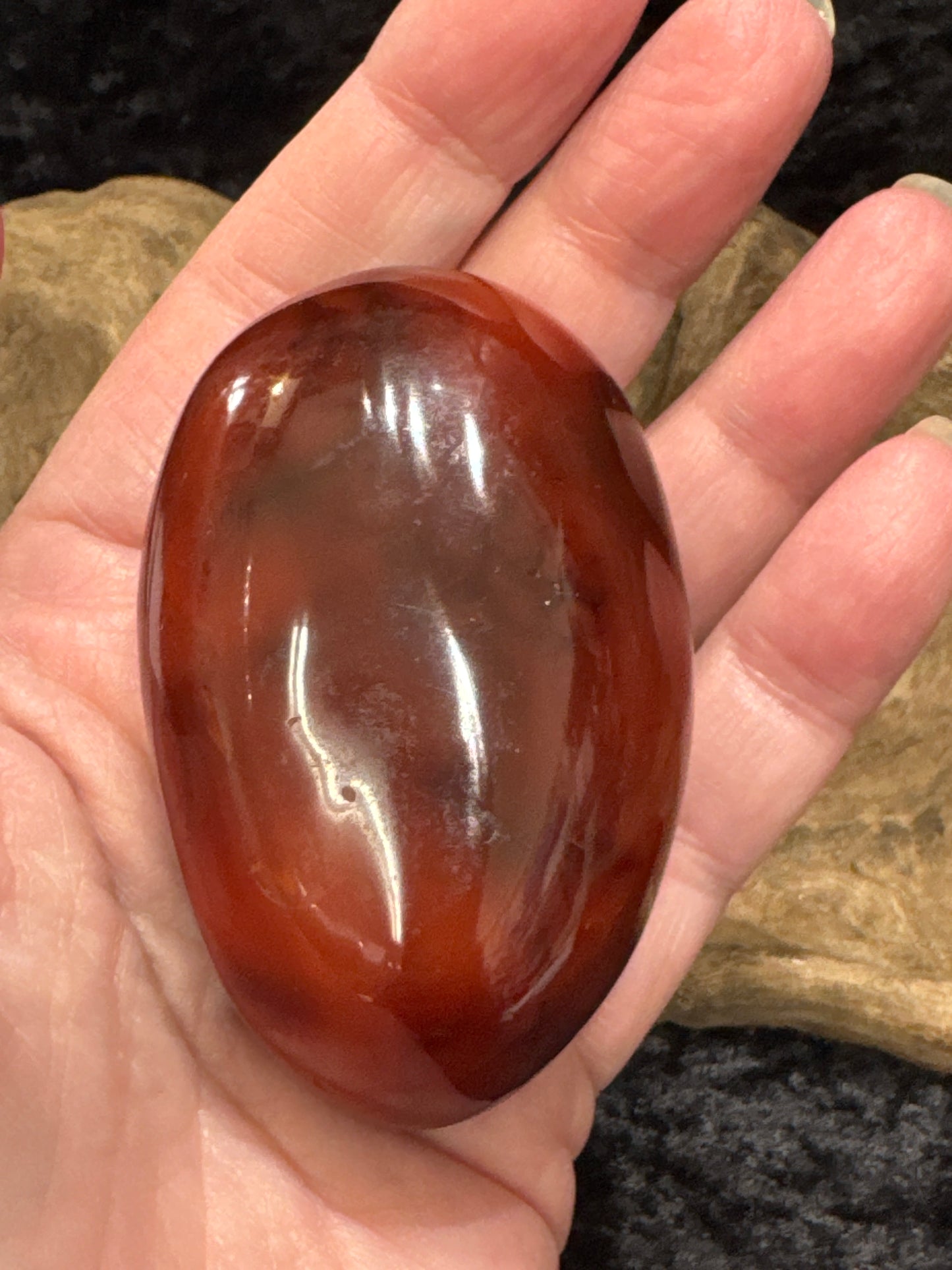 Carnelian Palm Stone