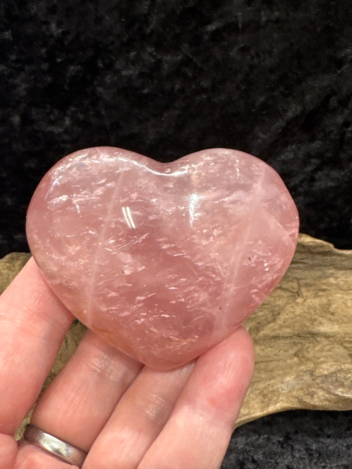Rose quartz hearts - small