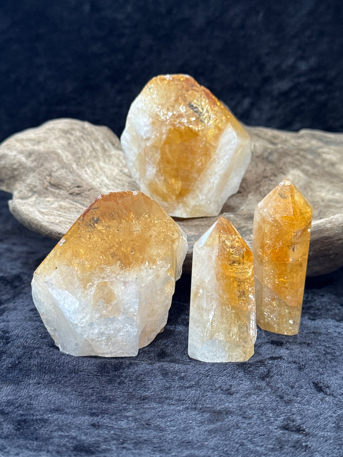 Citrine points & towers (heat treated Amethyst)