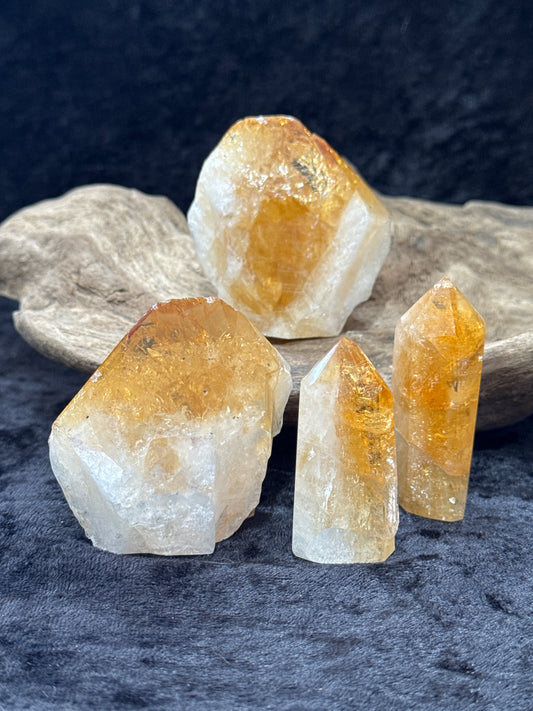 Citrine points & towers (heat treated Amethyst)