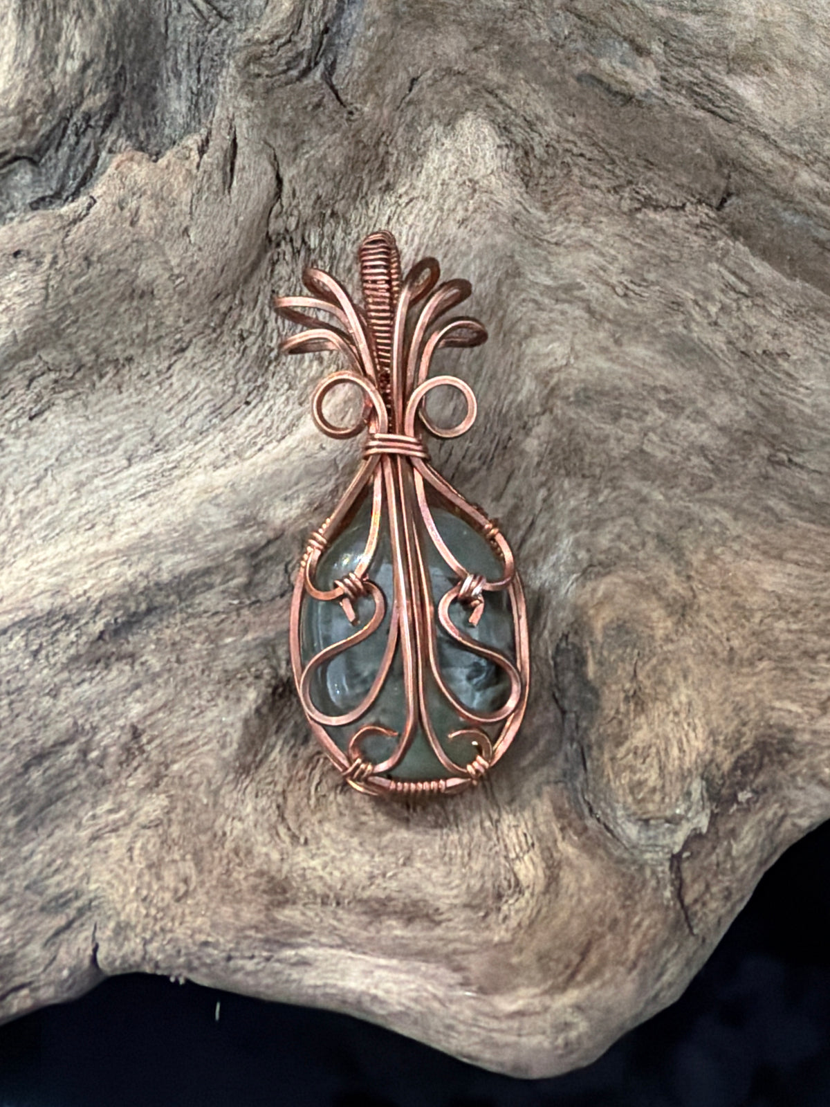 Art Nouveau Inspired — Handcrafted Copper & Gemstone Pendants