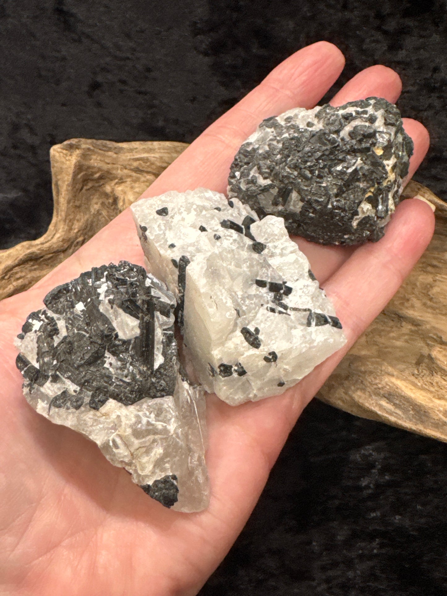 Tourmaline in quartz raw rough