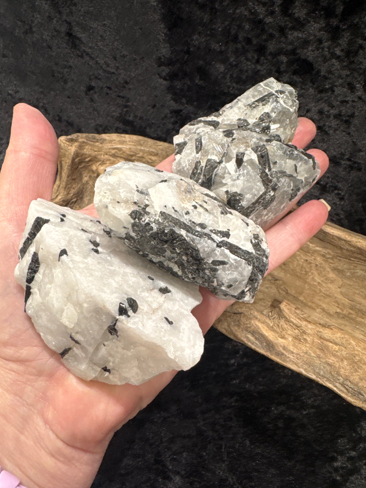 Tourmaline in quartz raw rough