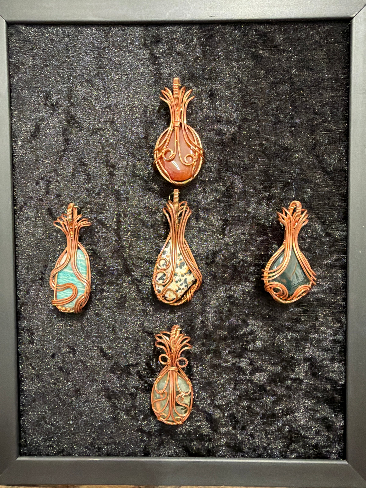 Art Nouveau Inspired — Handcrafted Copper & Gemstone Pendants