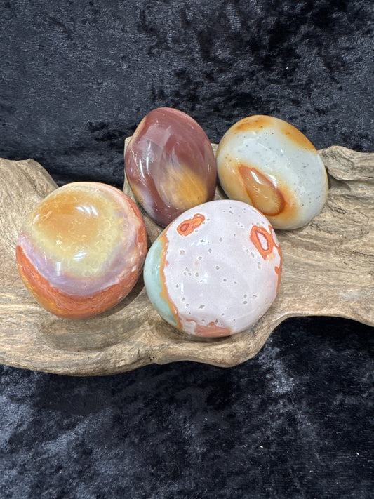 Polychrome Jasper Palm Stones