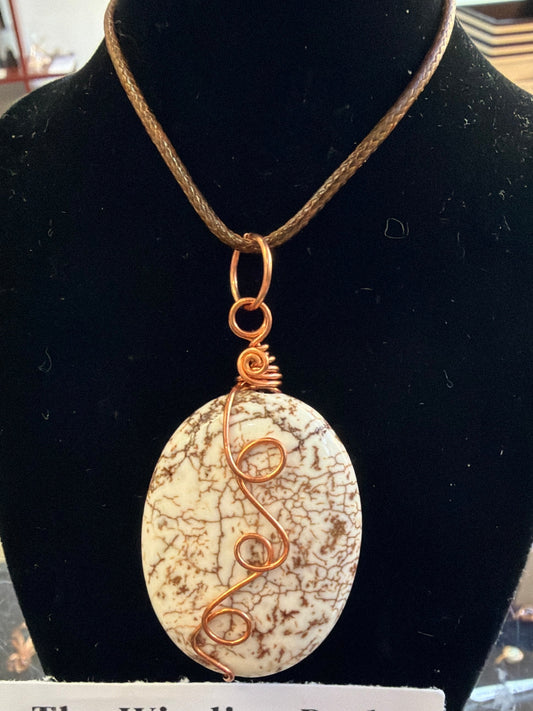 The winding path magnesite pendant