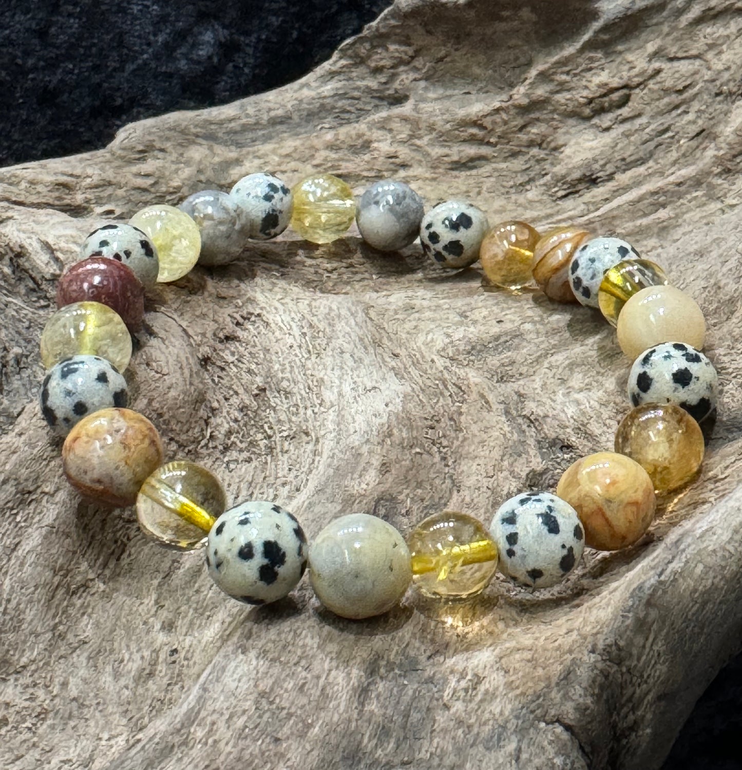 Handmade beaded intention bracelet