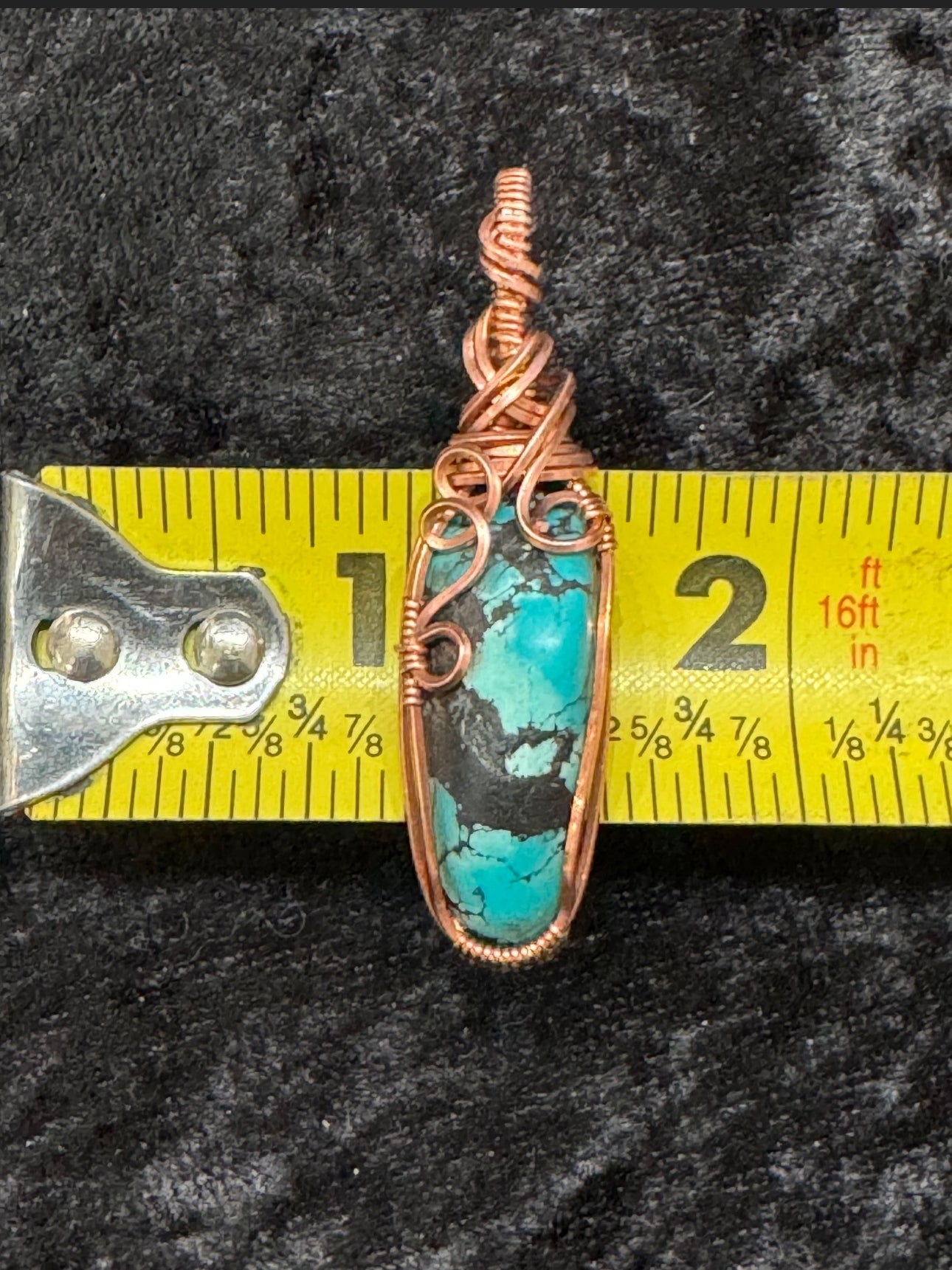 Turquoise (Tibet) wire wrapped pendant - I am whole