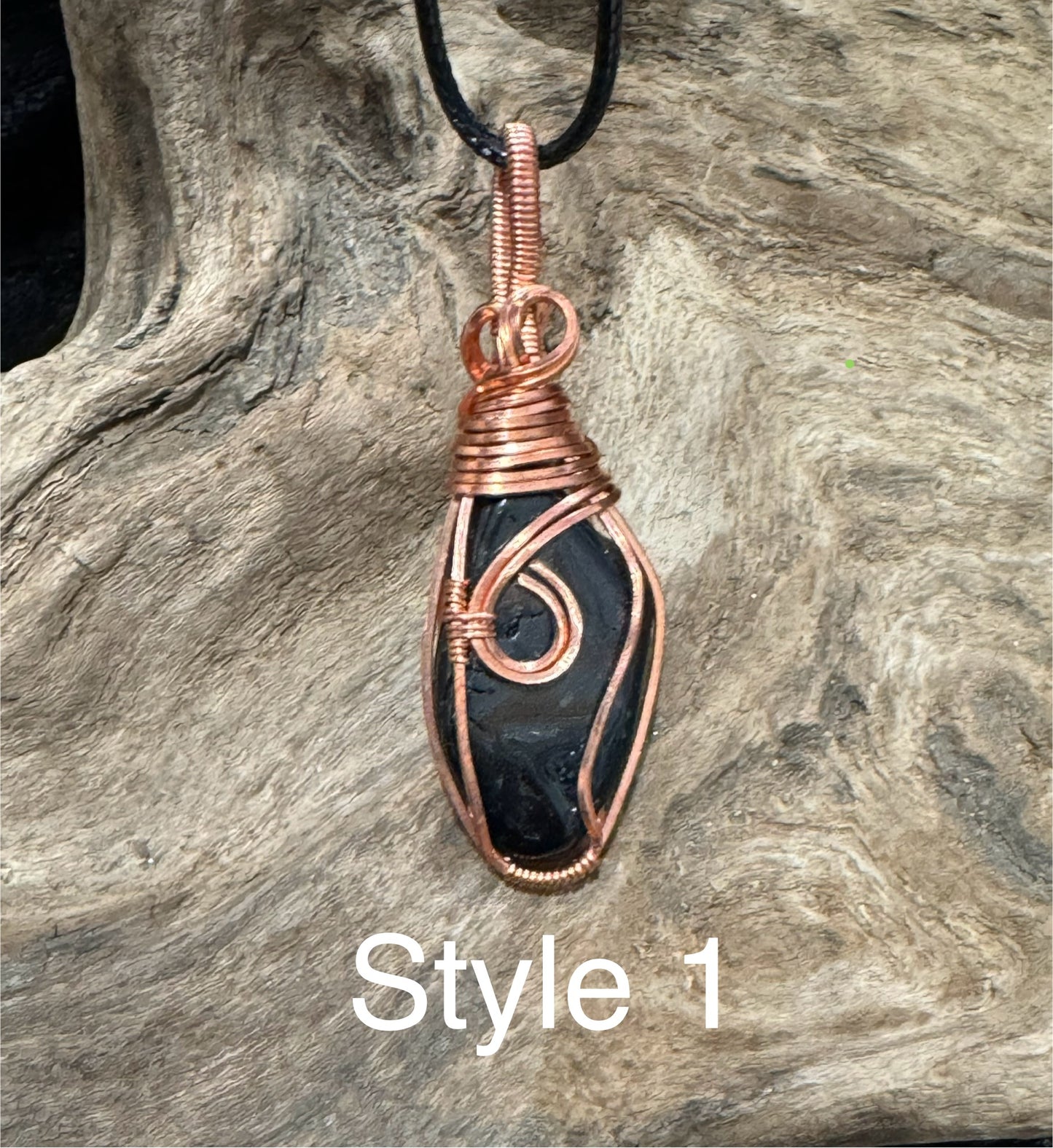 Black Tourmaline wire wrapped pendant - It's all good