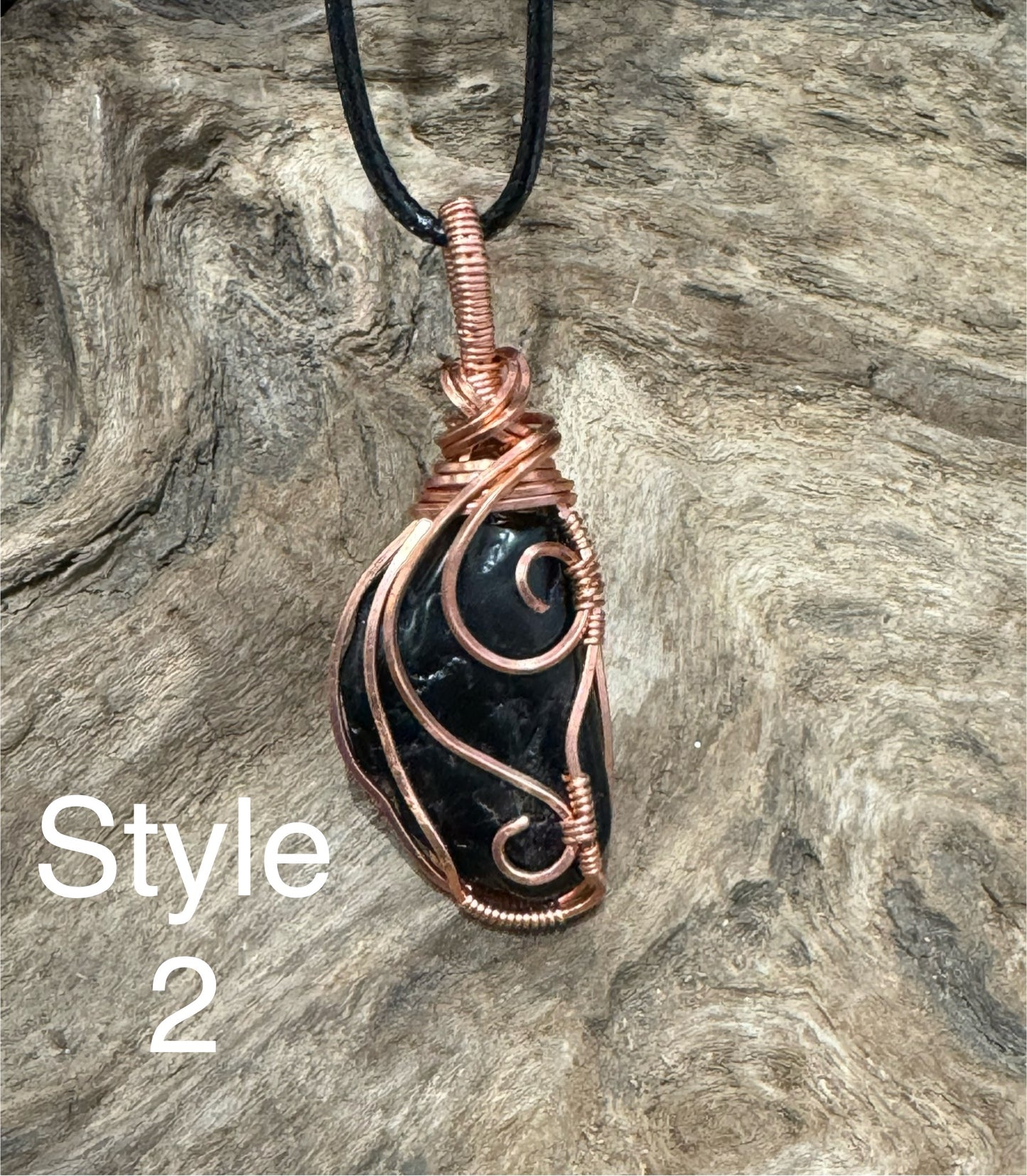 Black Tourmaline wire wrapped pendant - It's all good