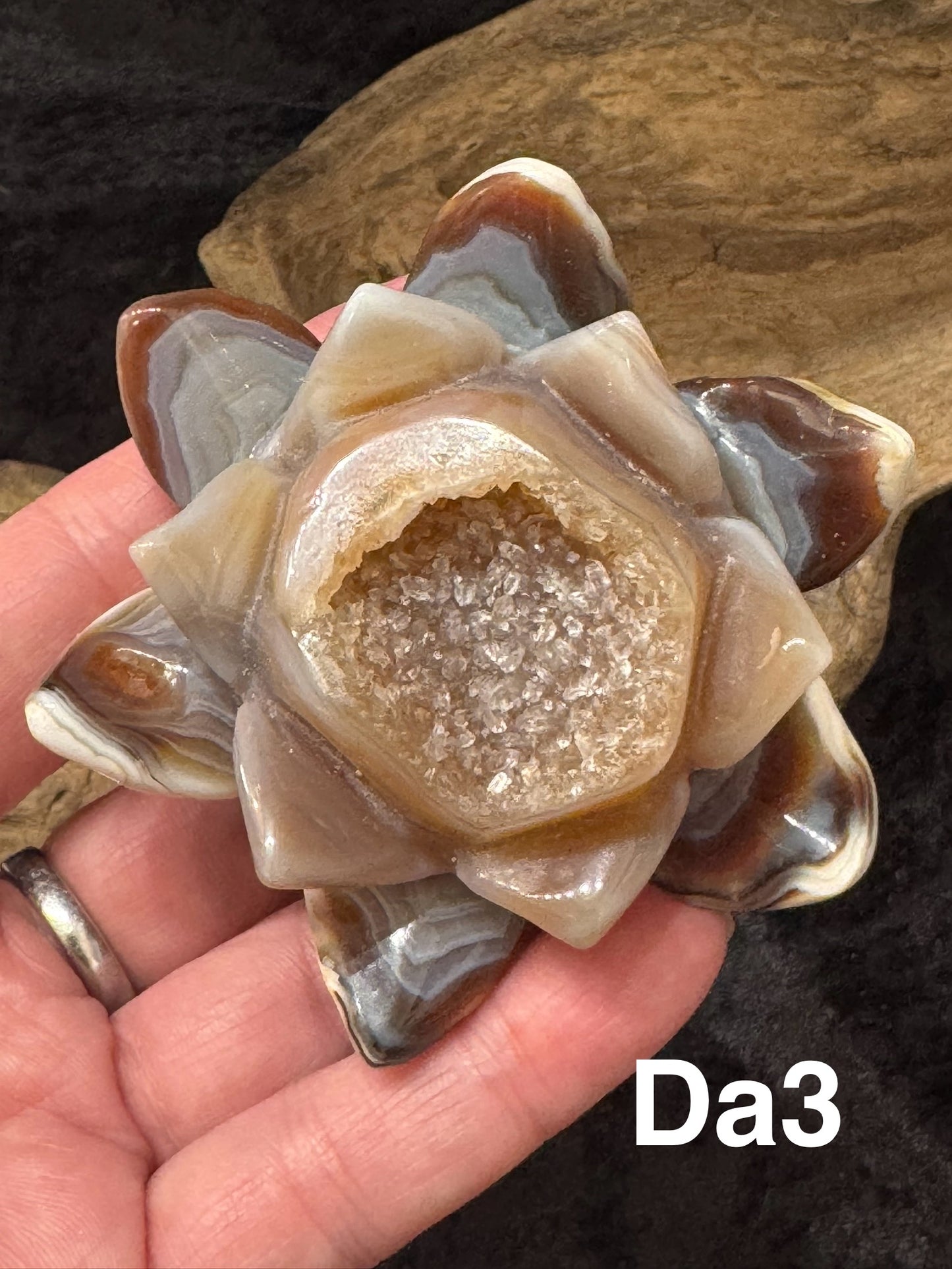 Druzy Agate Lotus