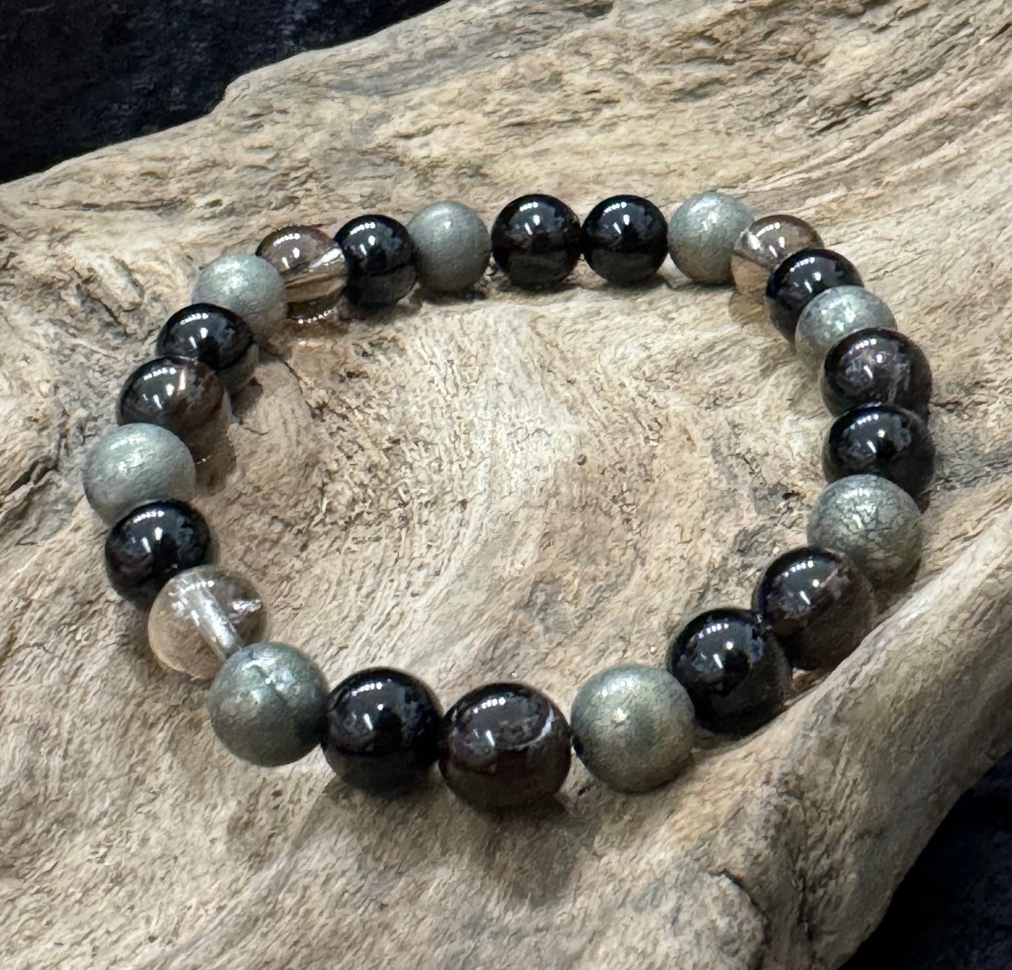 Handmade beaded intention bracelet