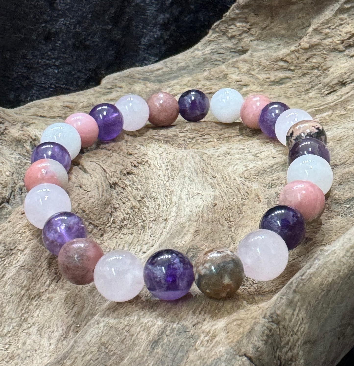 Handmade beaded intention bracelet