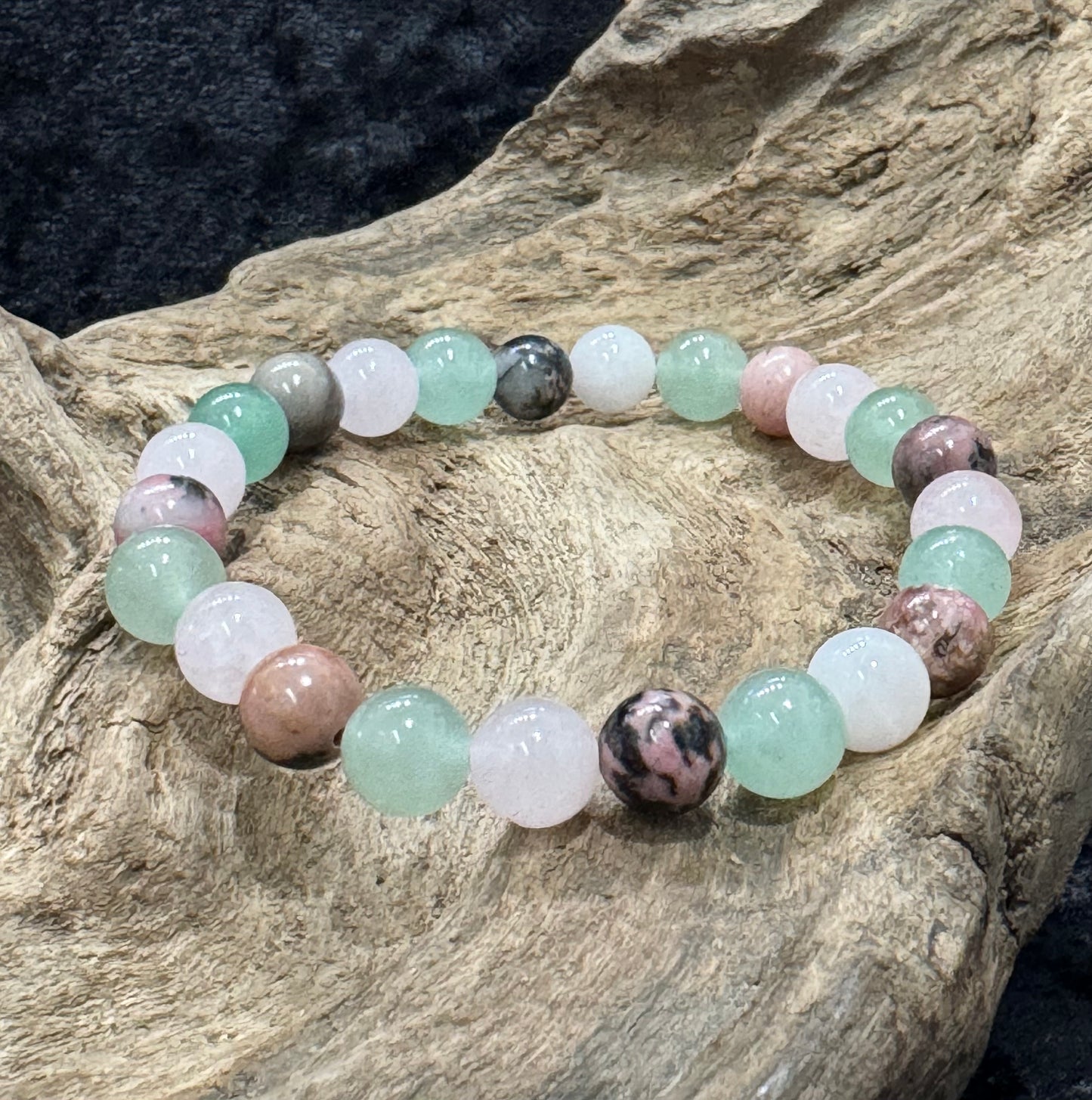 Handmade beaded intention bracelet