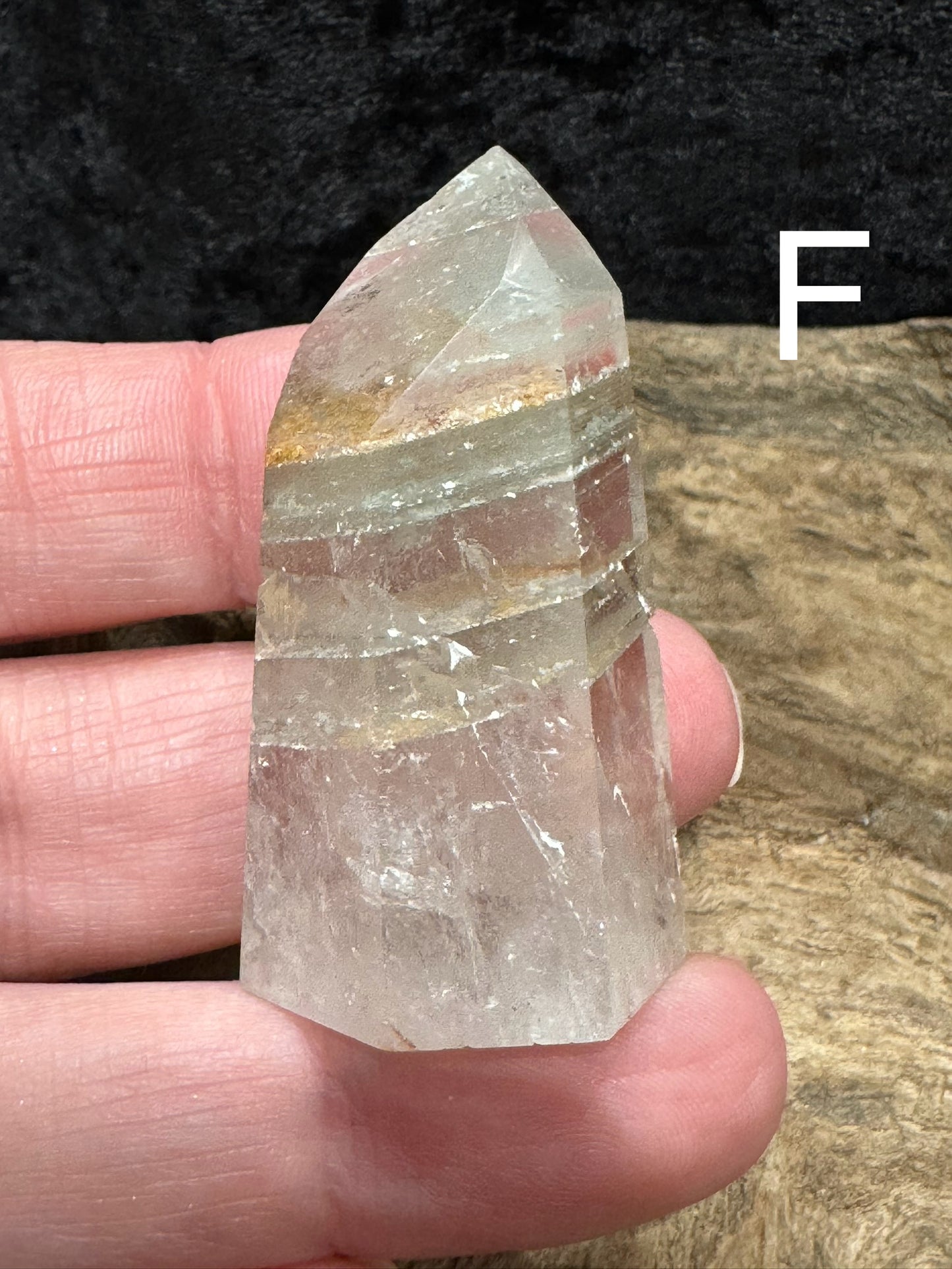 Lodolite polished points and freeform shapes