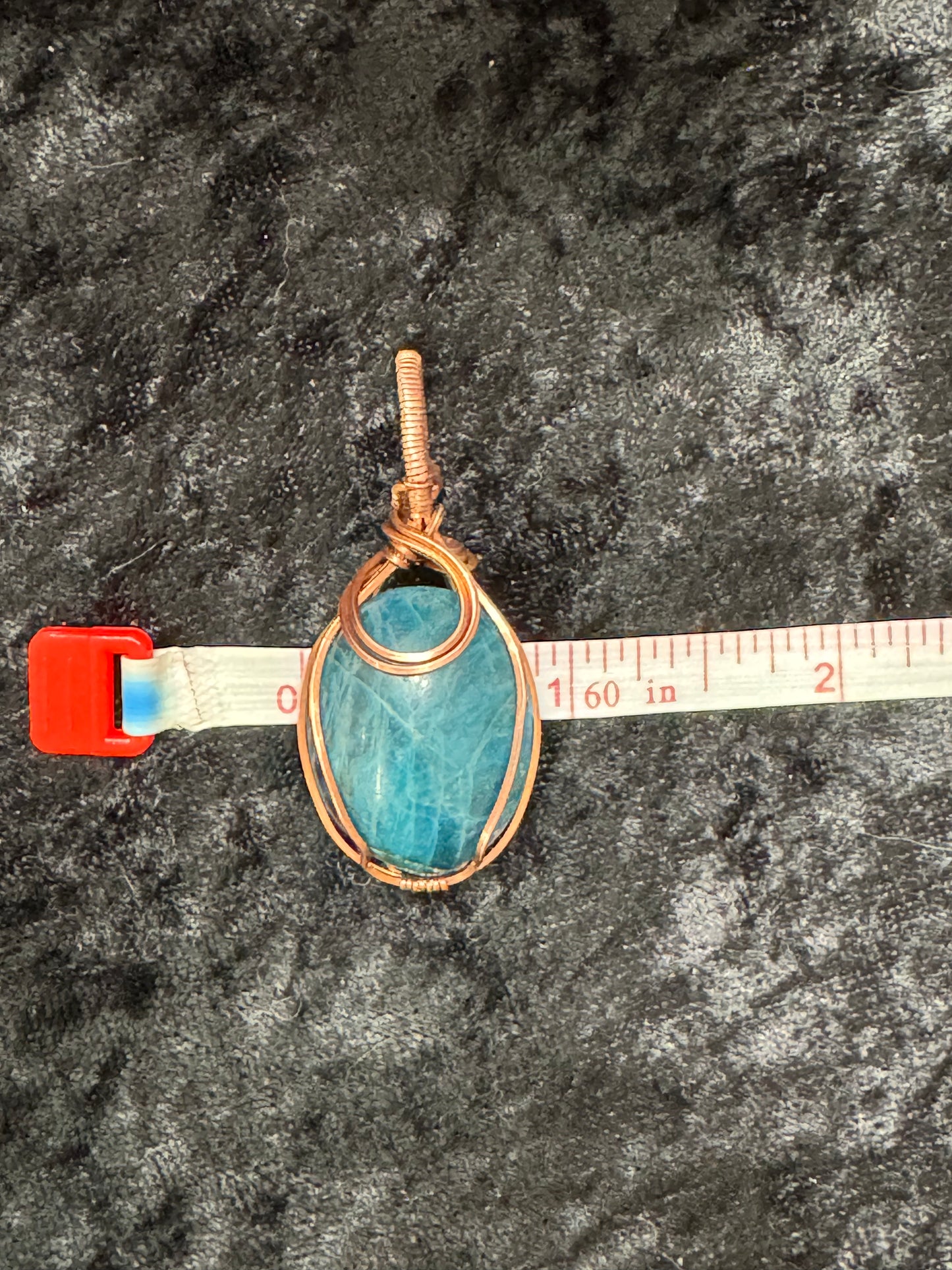 Blue Apatite wire wrapped pendant - I am clear minded