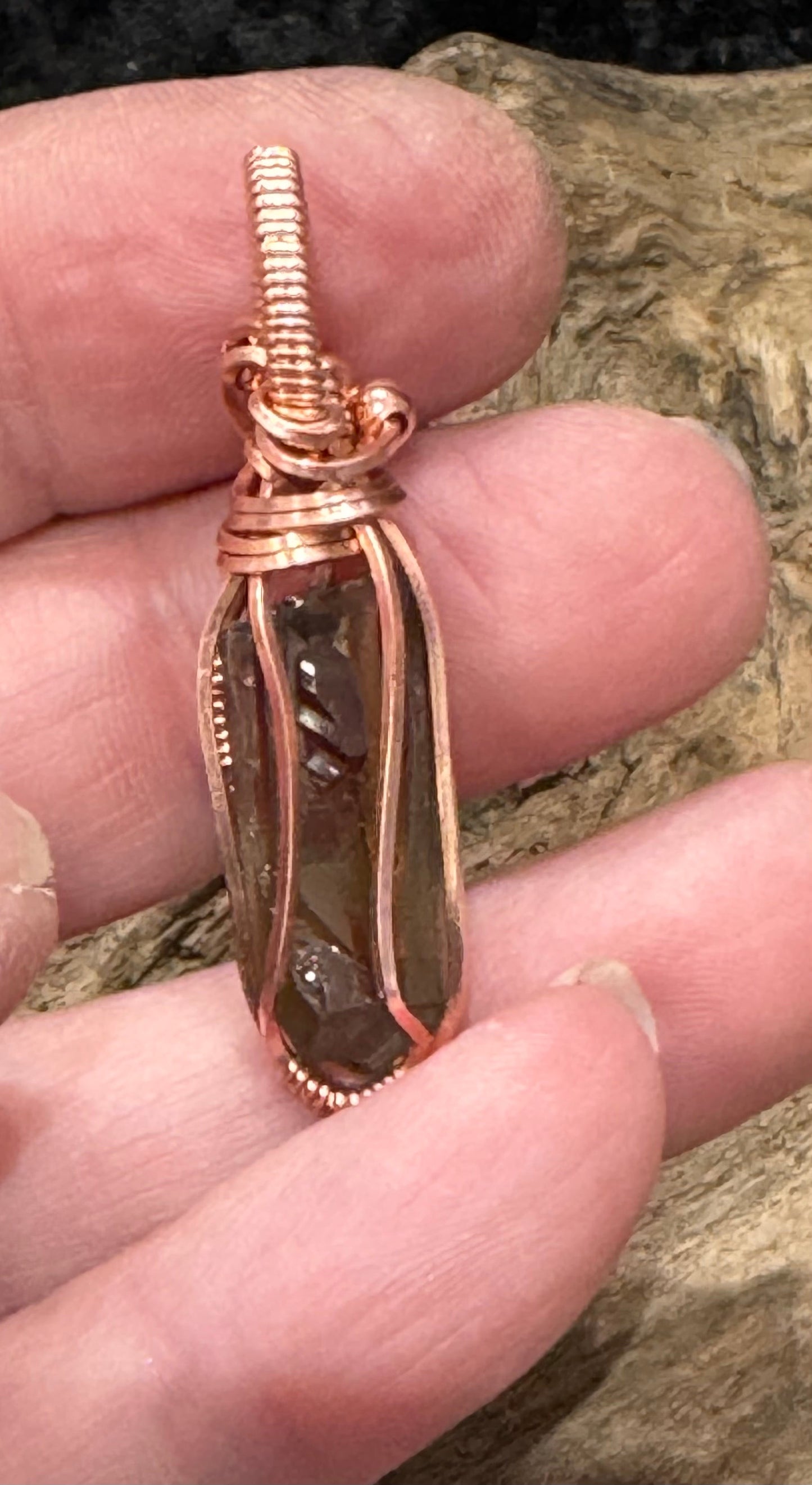 Citrine (natural) wire wrapped pendant - I am joyful