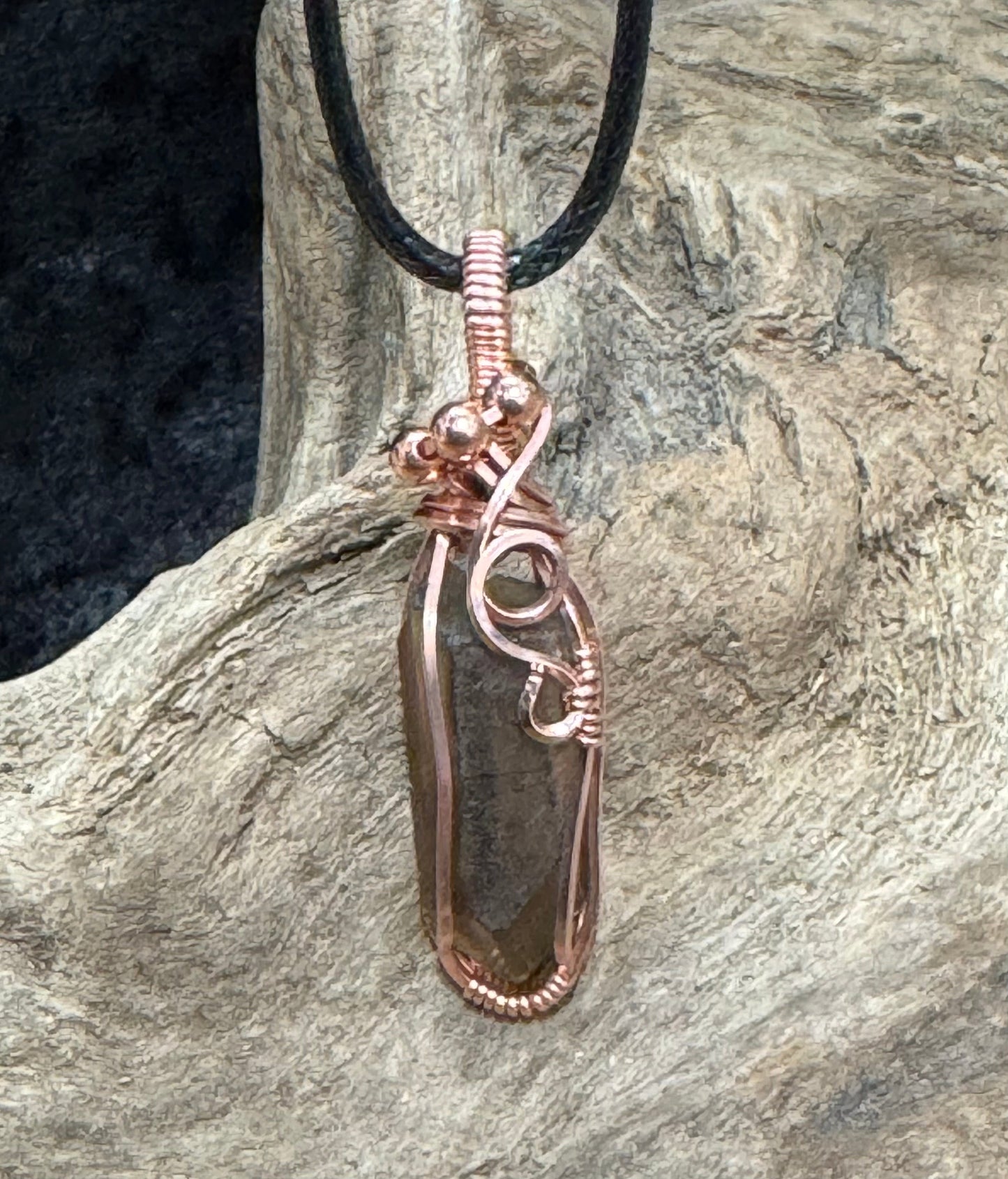 Citrine (natural) wire wrapped pendant - I am joyful