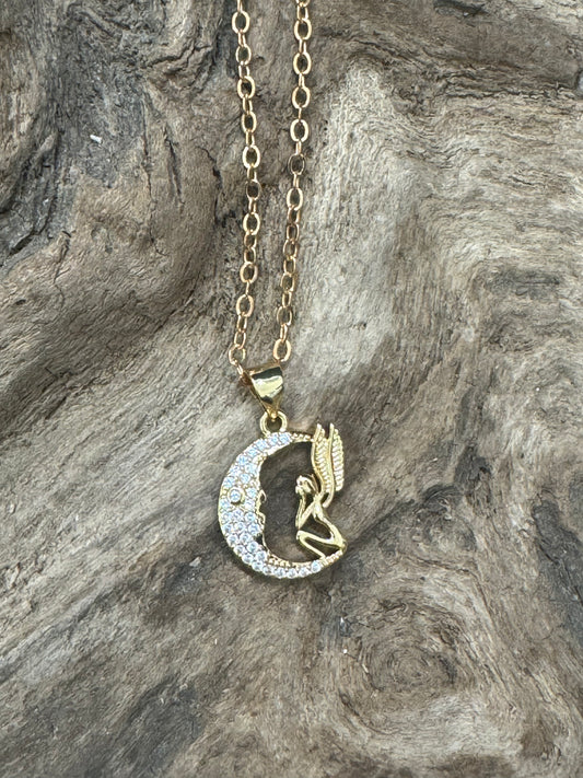 Fairy pendant - gold plated