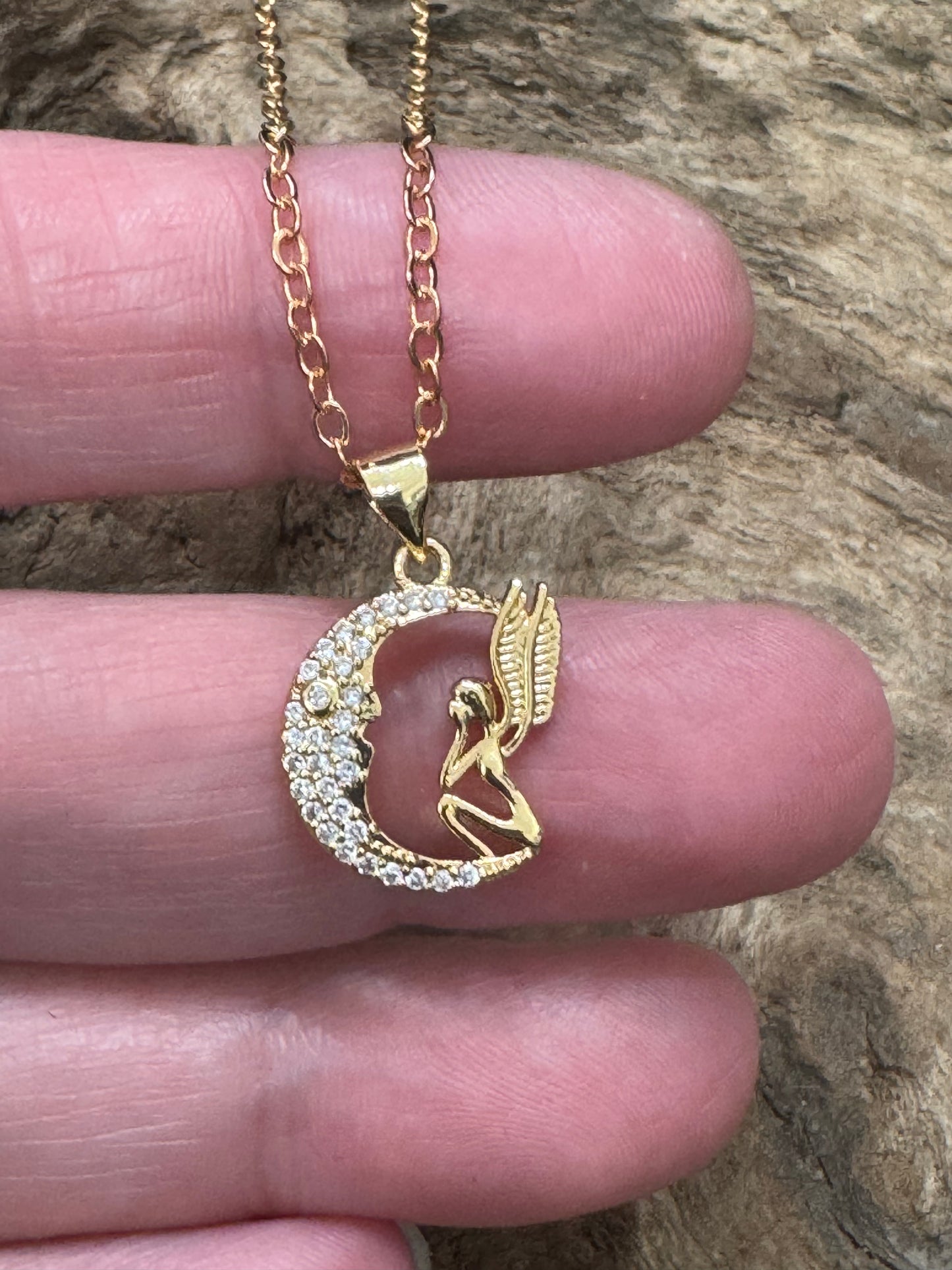 Fairy pendant - gold plated