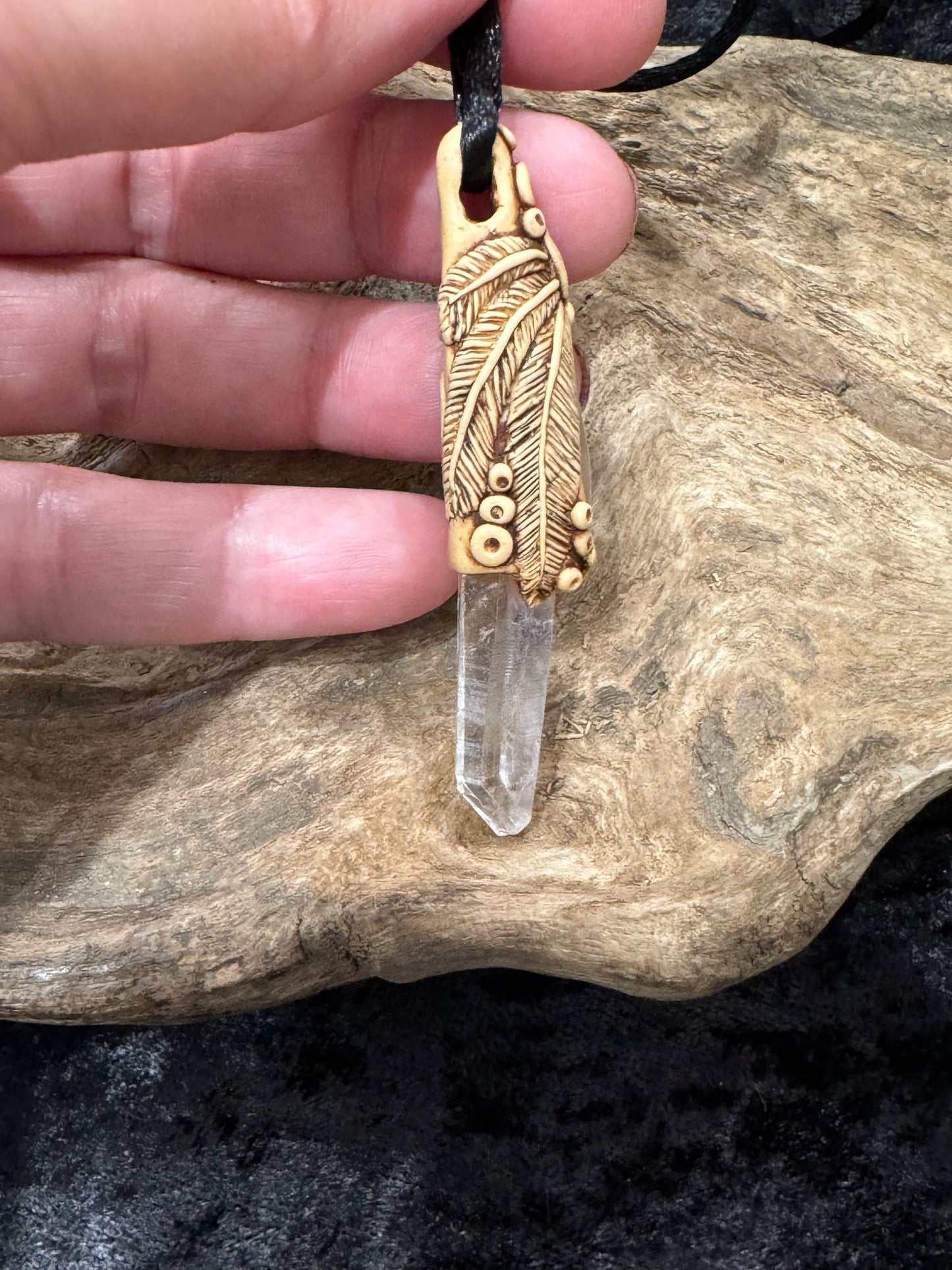 Quartz with Rose Quartz pendant