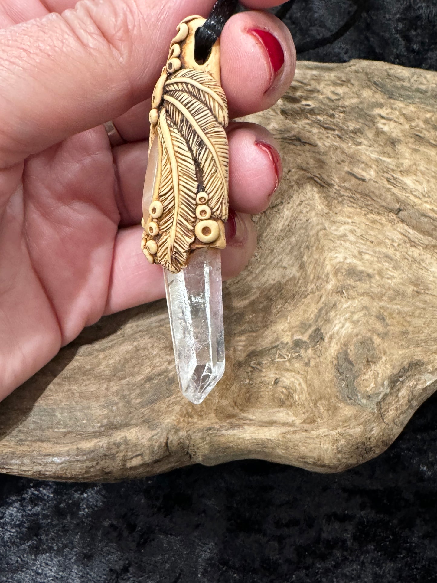 Quartz with Rose Quartz pendant