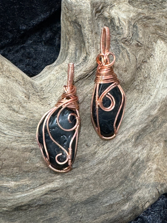 Black Tourmaline wire wrapped pendant - It's all good