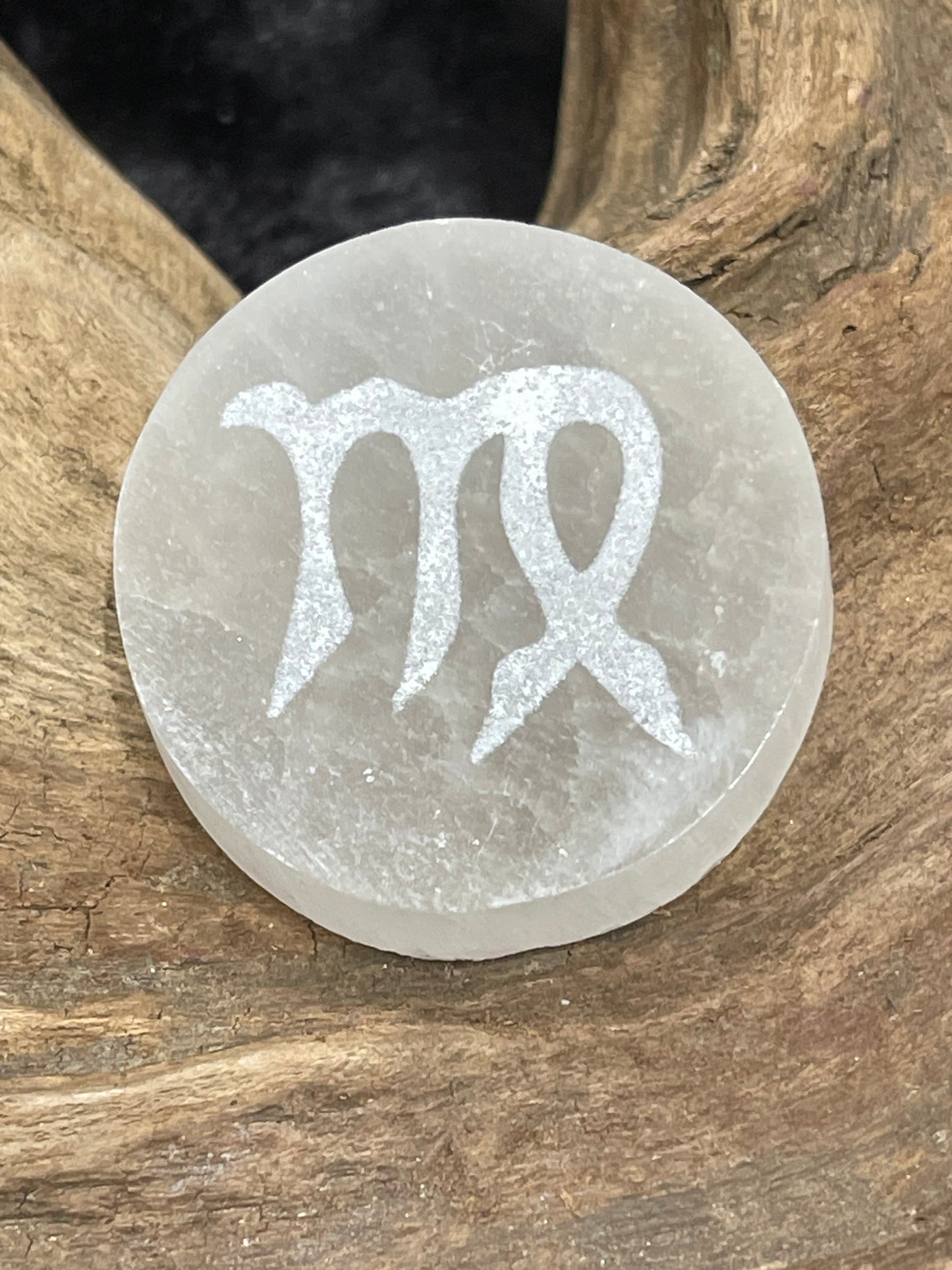 Selenite Zodiac Disc