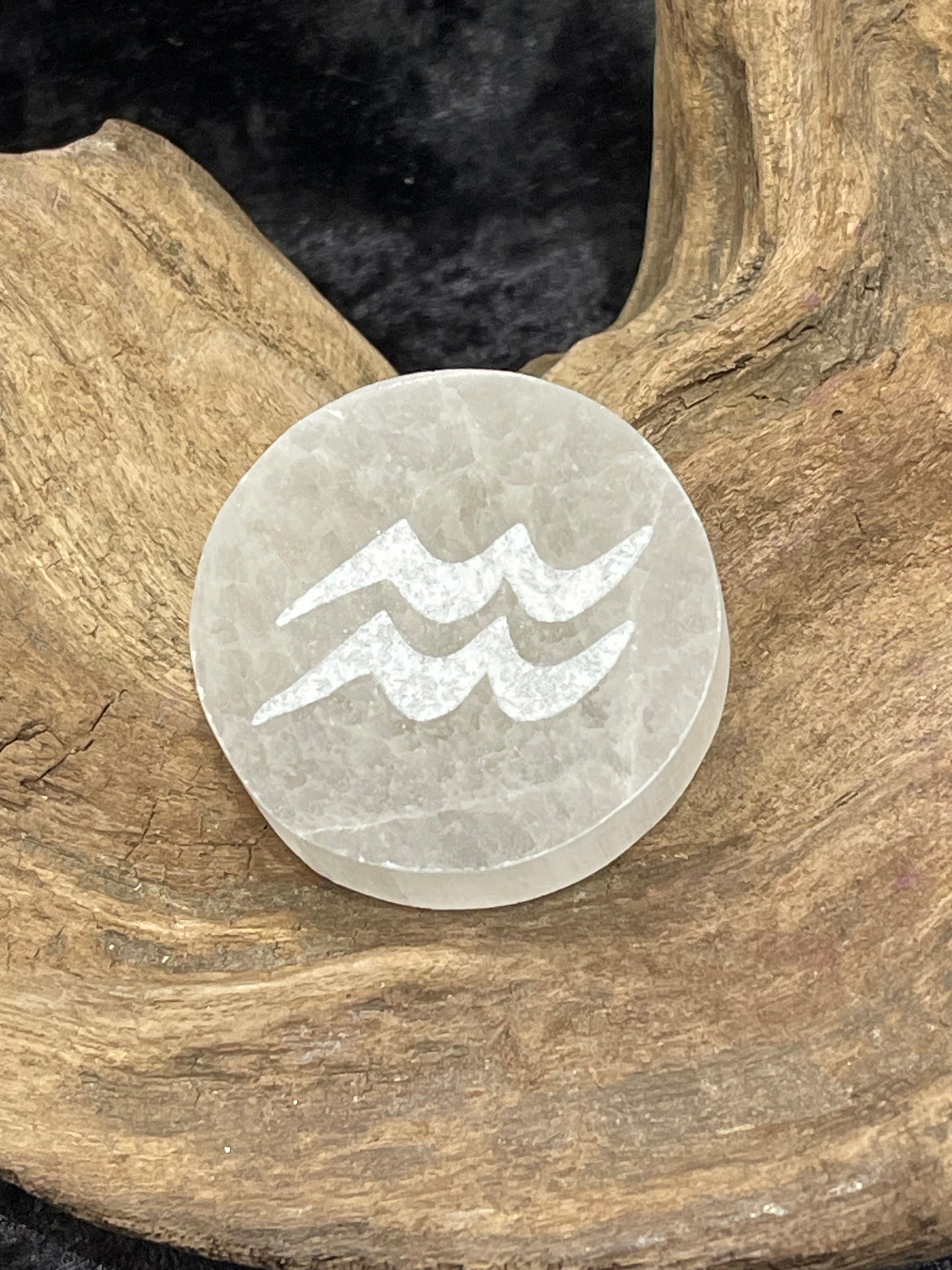 Selenite Zodiac Disc