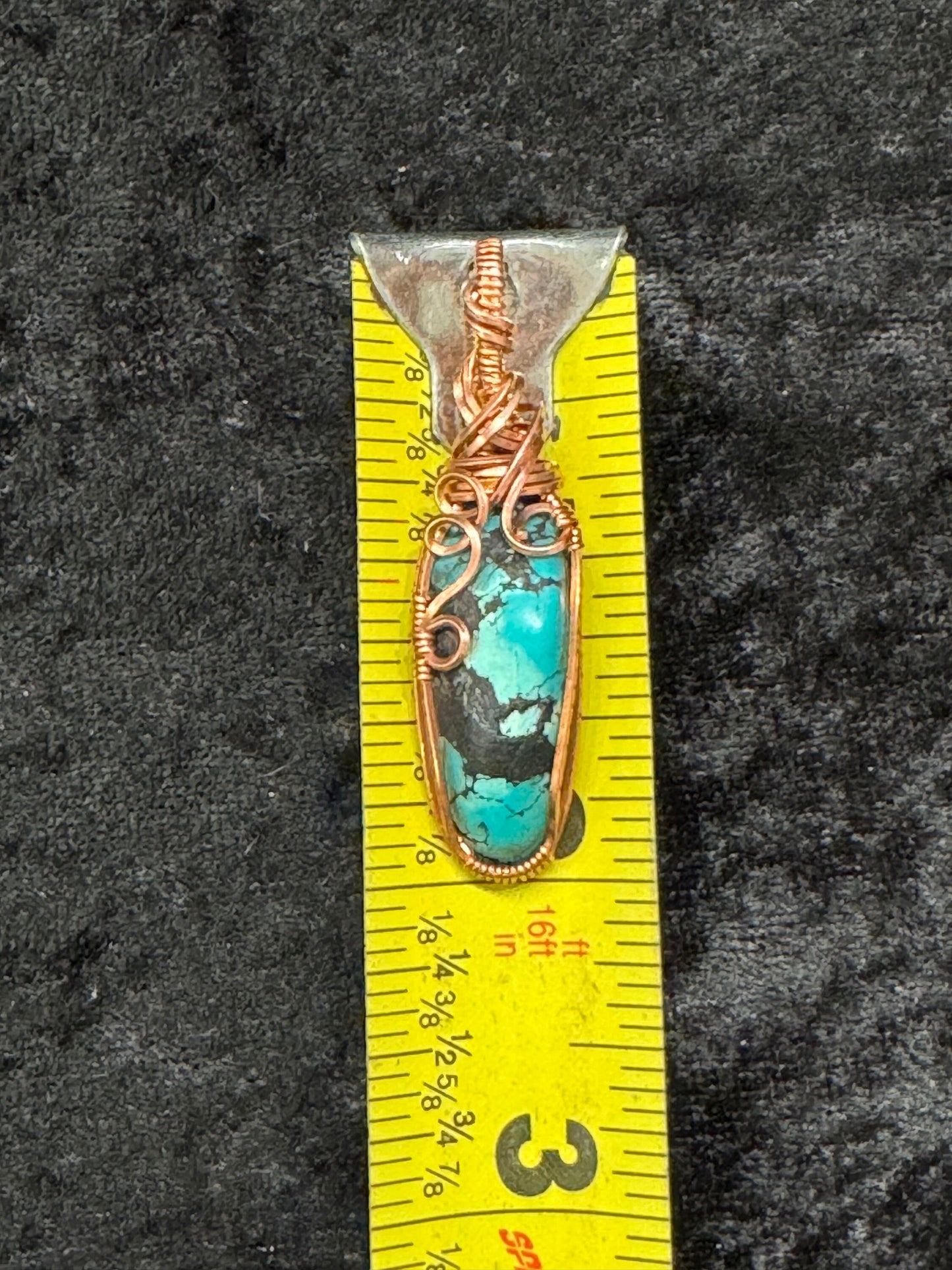 Turquoise (Tibet) wire wrapped pendant - I am whole