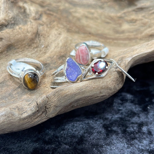 Sterling gemstone rings