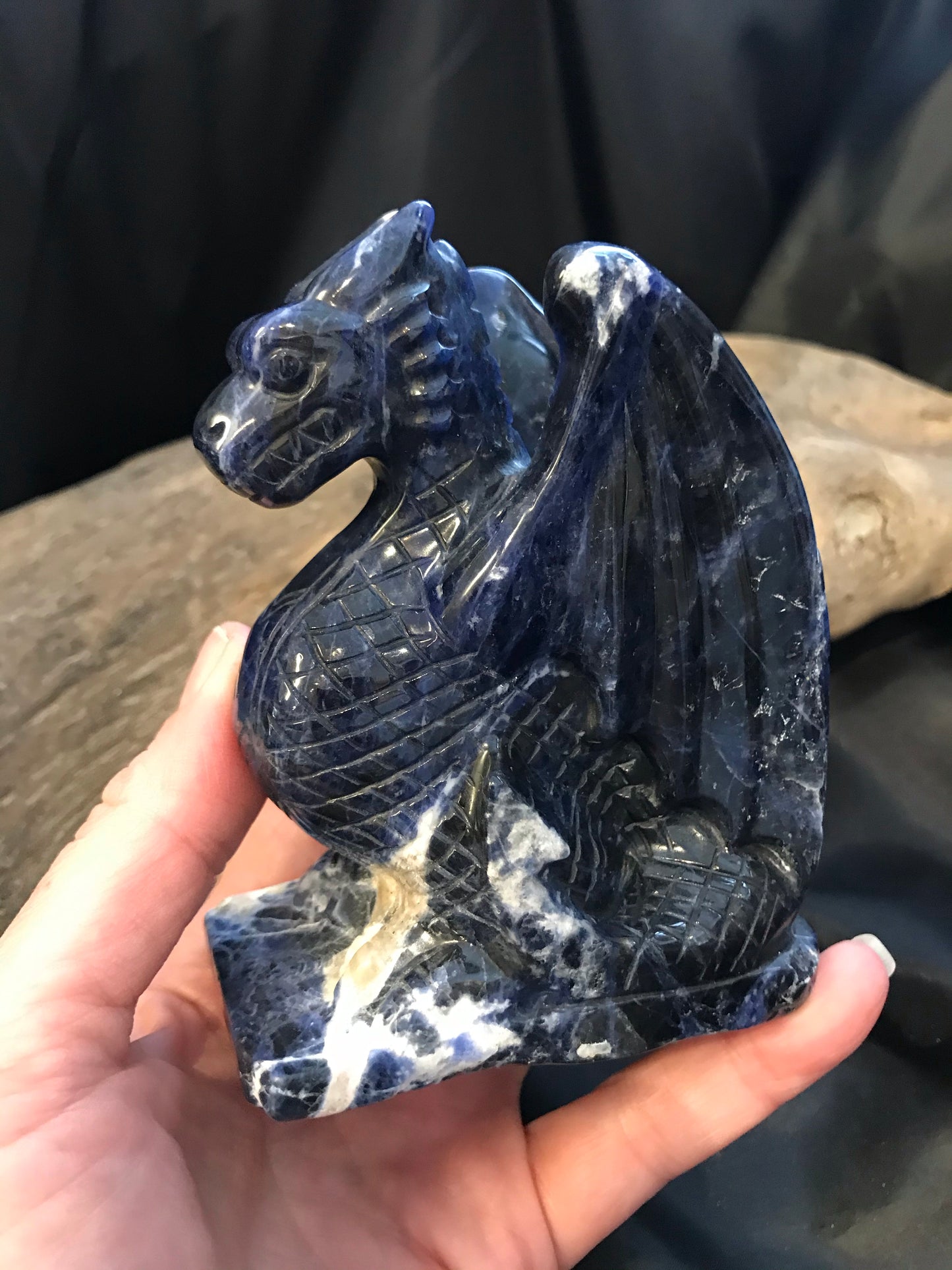 Carved gemstone dragon