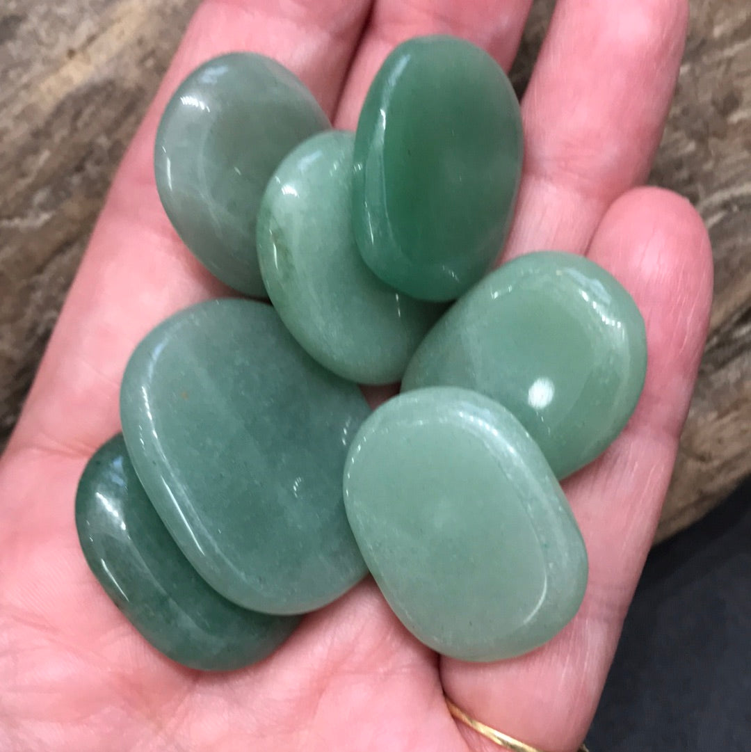 Green Aventurine disk palm stone - small
