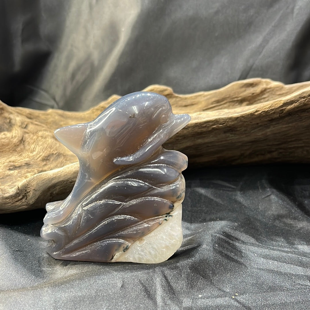 Druzy Agate Dolphin Carving outlet