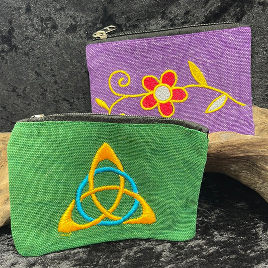 Embroidered Coin Pouch