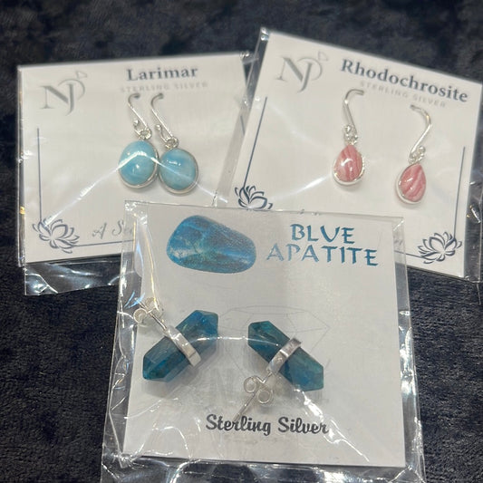 Sterling silver gemstone earrings