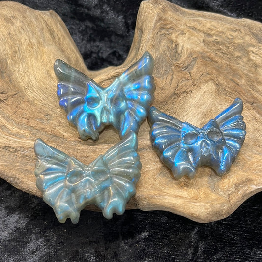 Labradorite butterfly skull