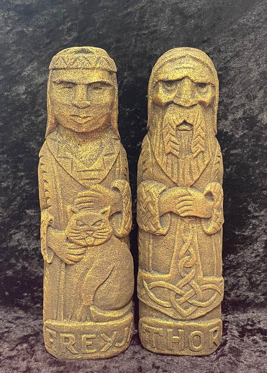 Volcanic stone Norse statues